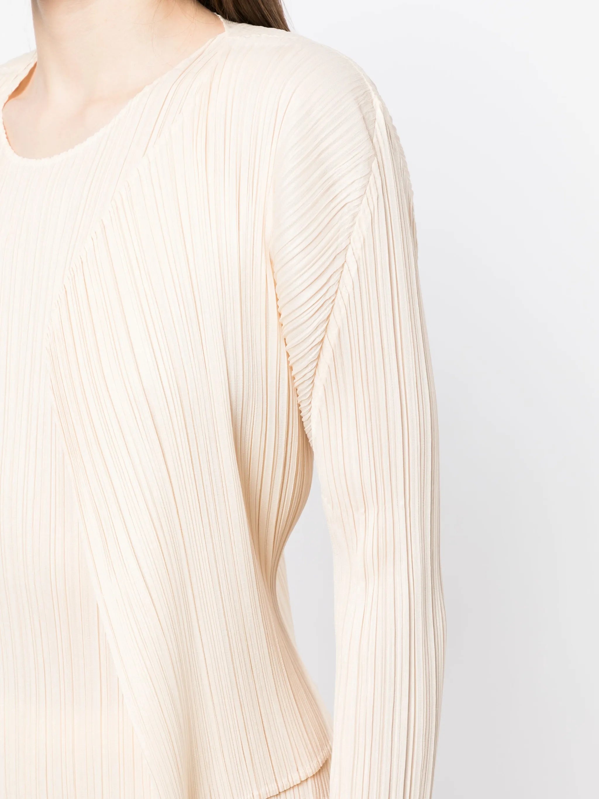 cropped plissé cardigan