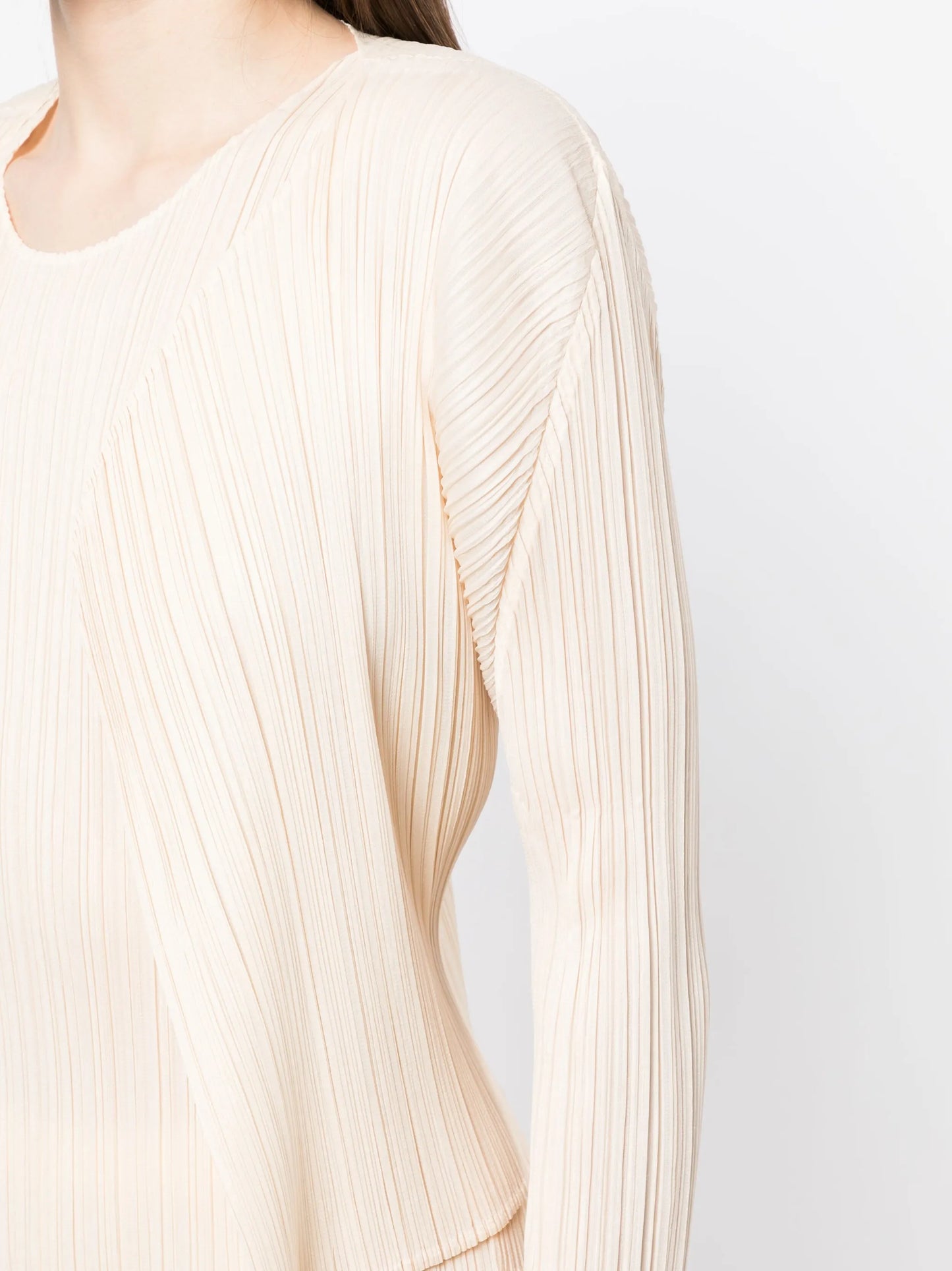 cropped plissé cardigan