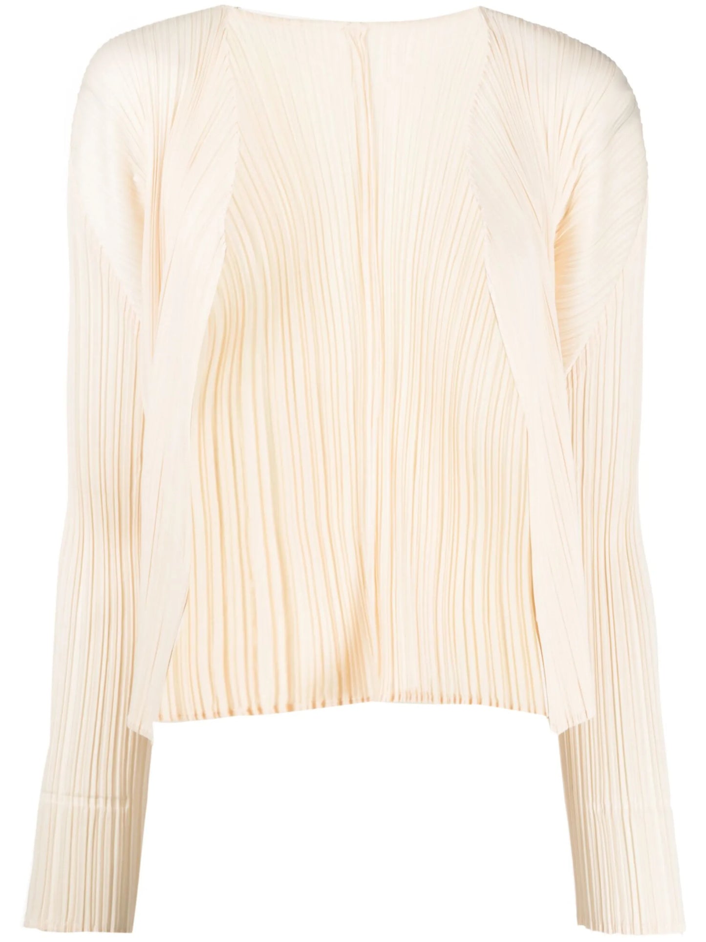 cropped plissé cardigan
