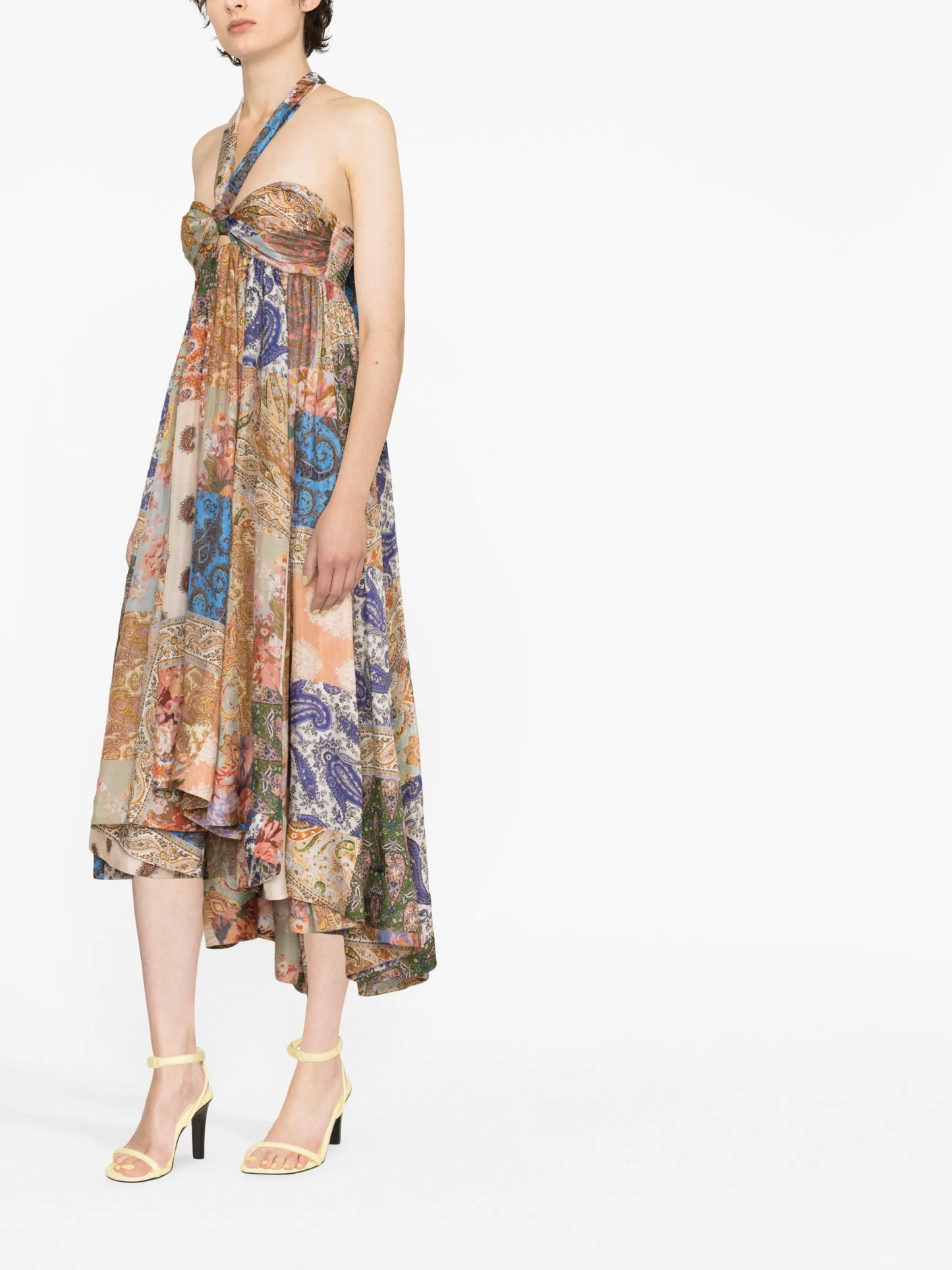 Devi paisley-print halterneck dress