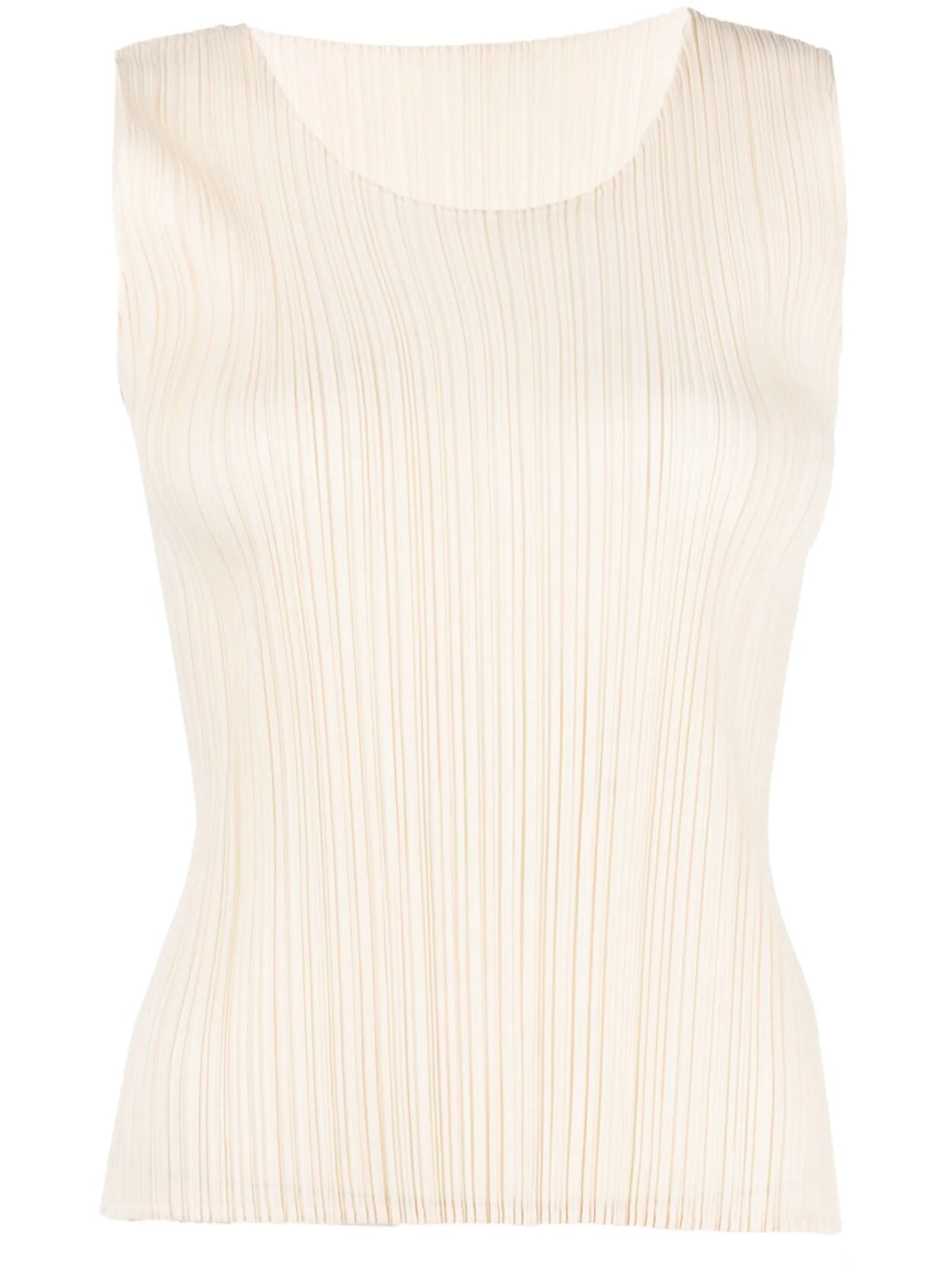 pleated sleeveless top