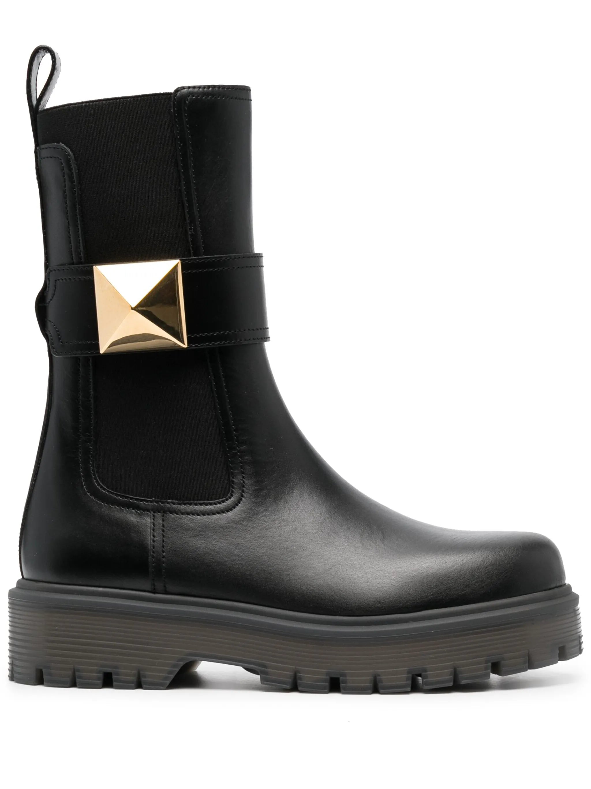 stud-embellished leather boots