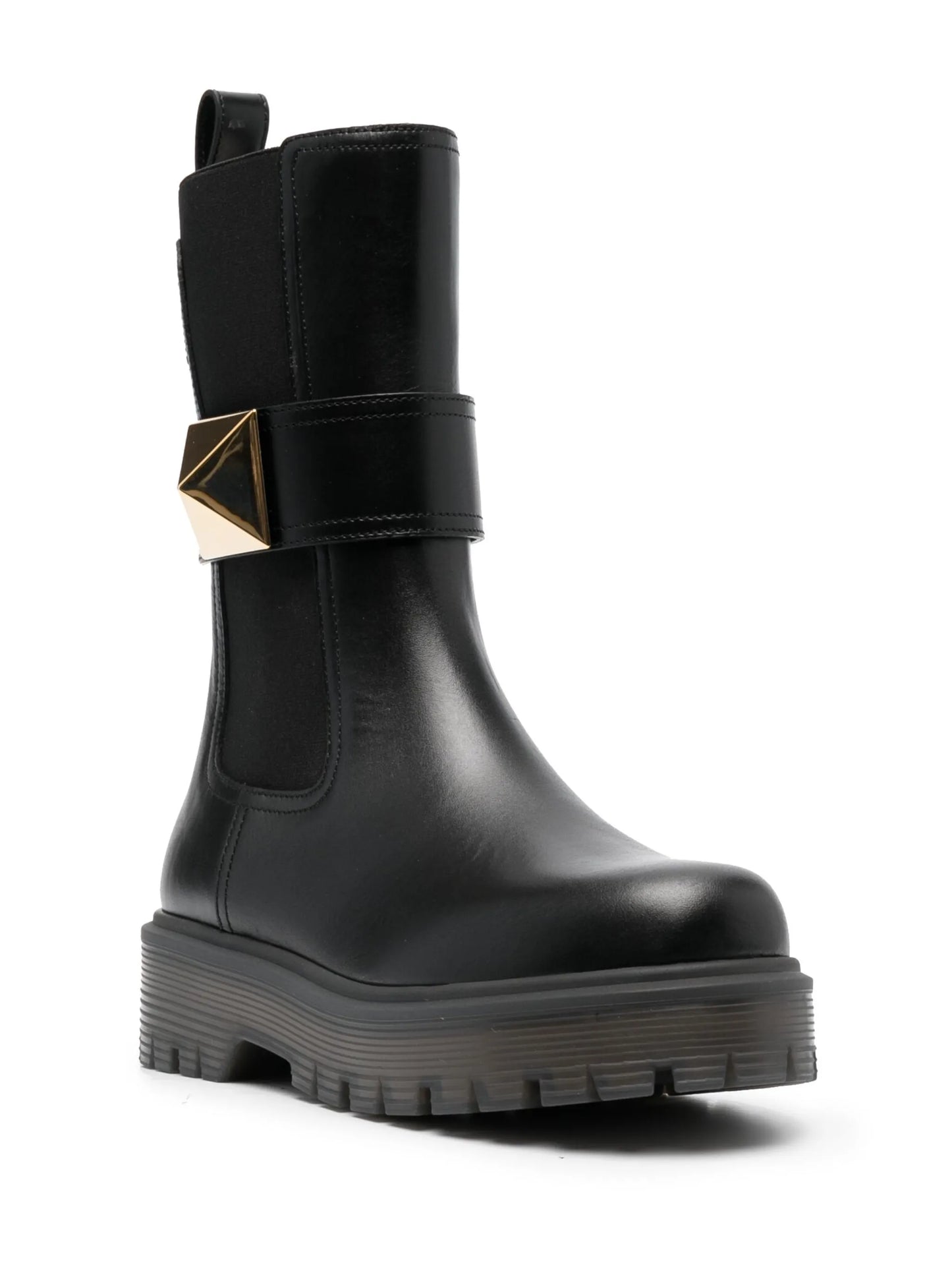 stud-embellished leather boots