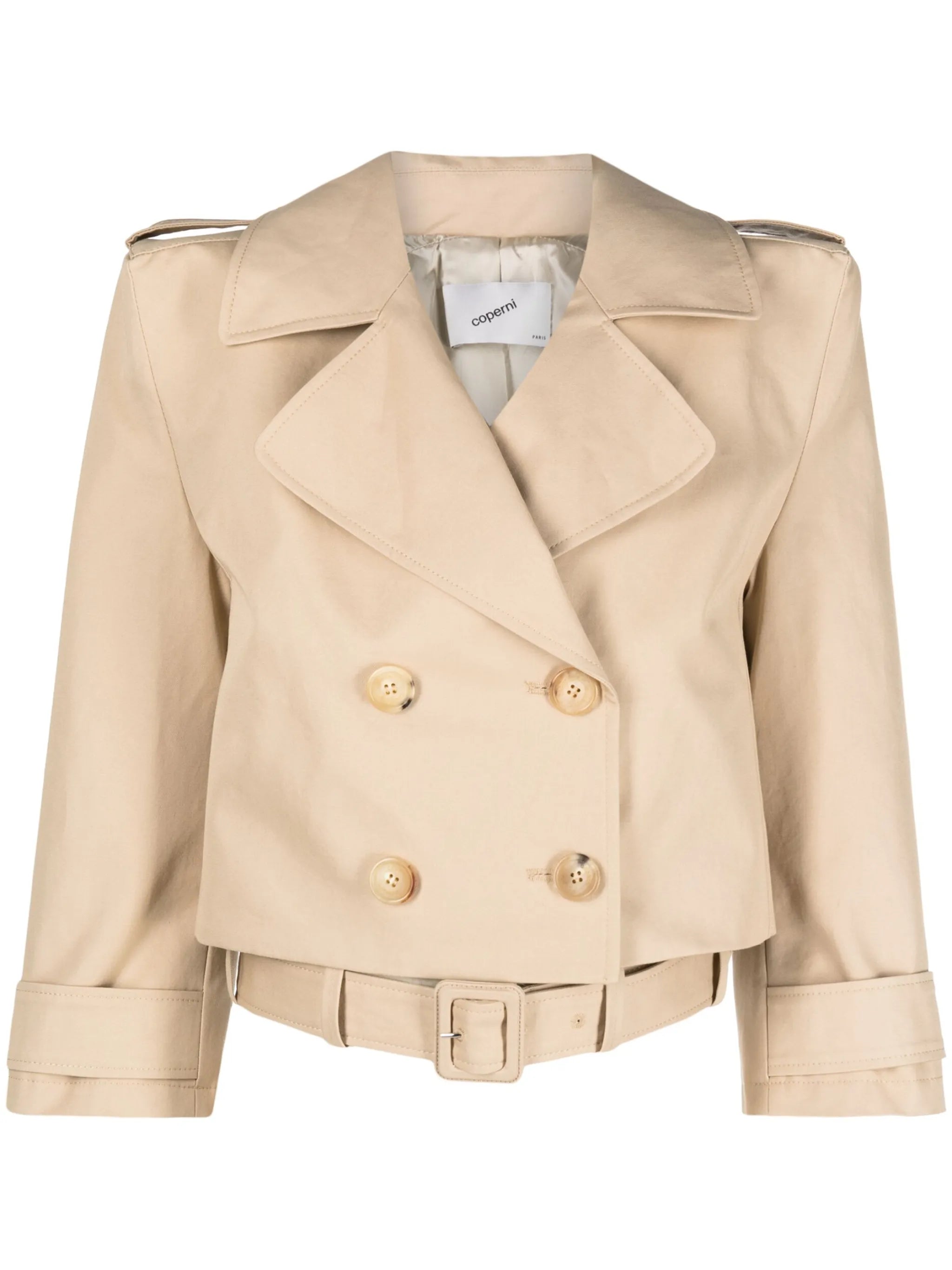 cropped trench jacket