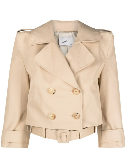 cropped trench jacket