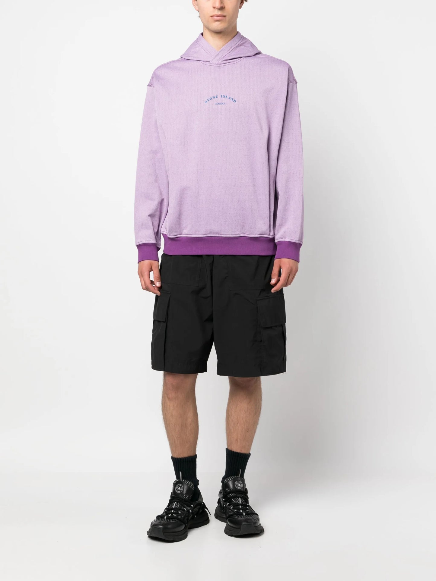 logo-print drawstring hoodie