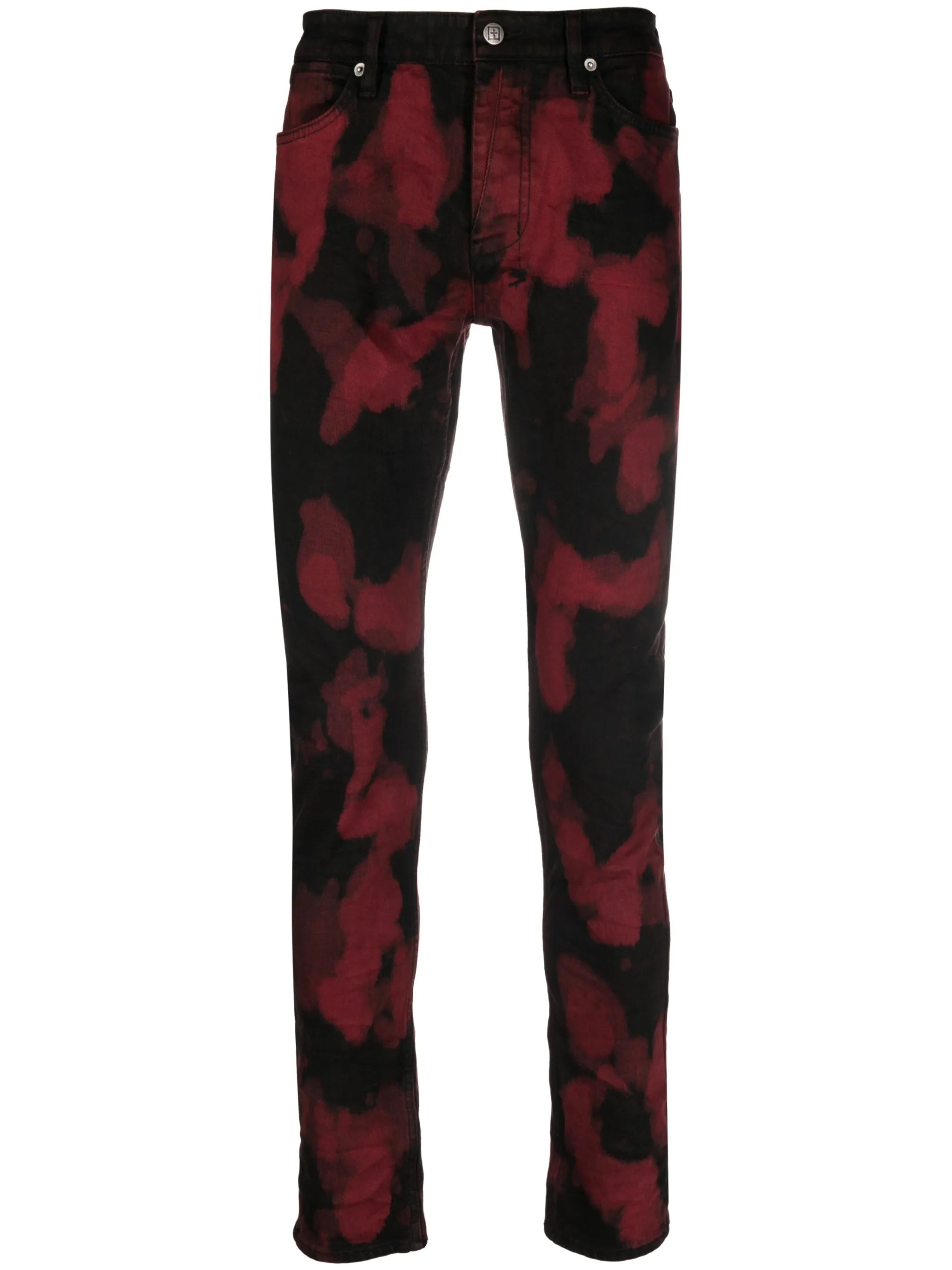 abstract-print low-rise jeans