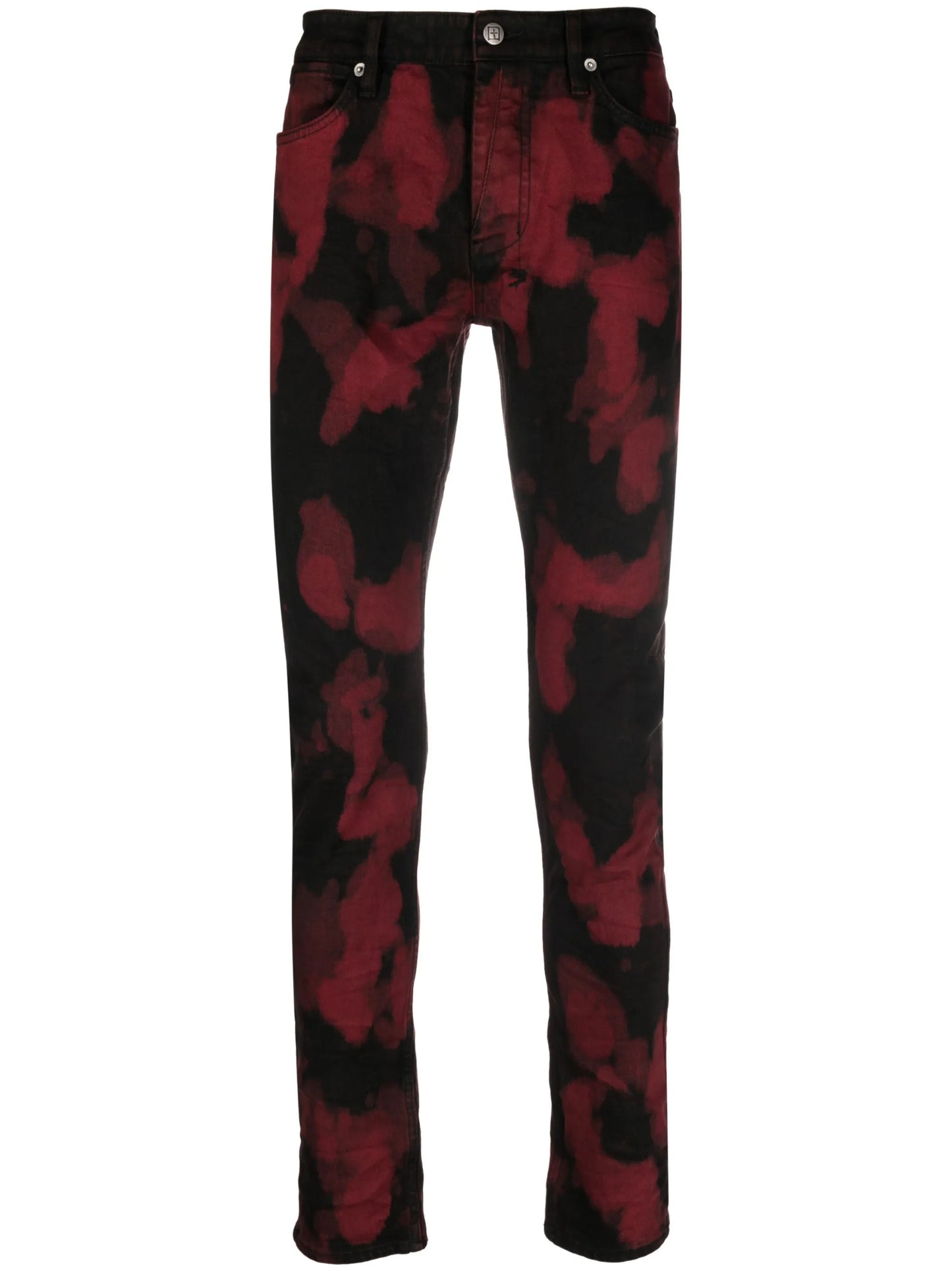 abstract-print low-rise jeans