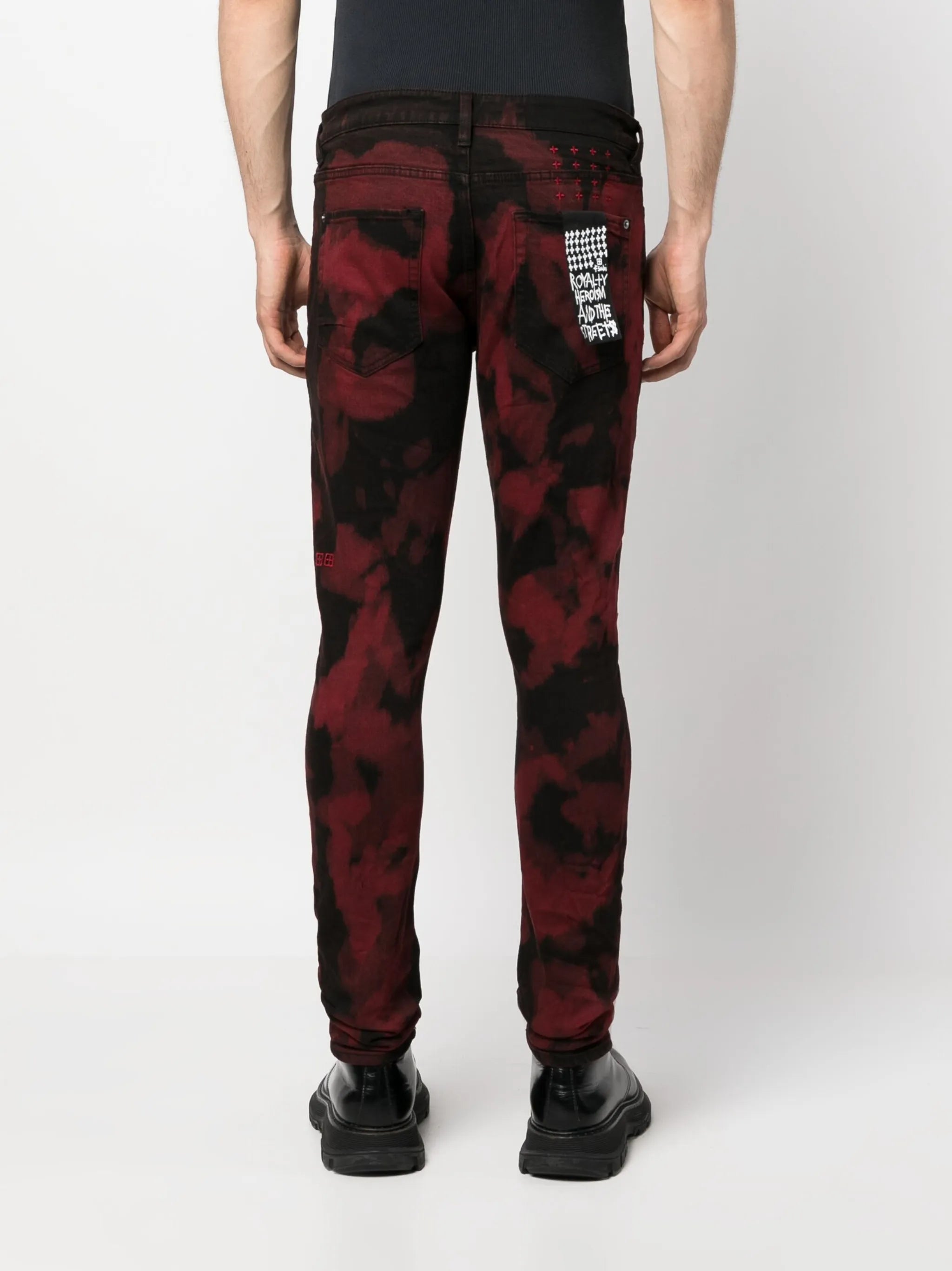 abstract-print low-rise jeans