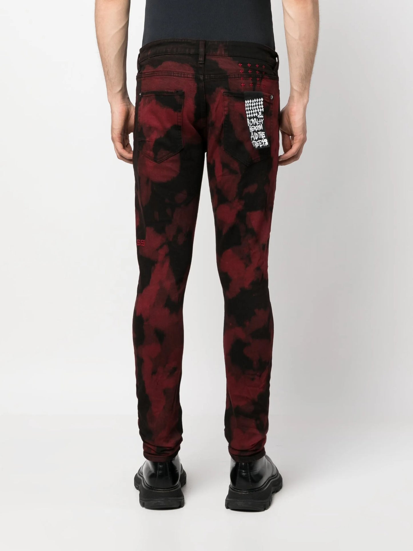 abstract-print low-rise jeans