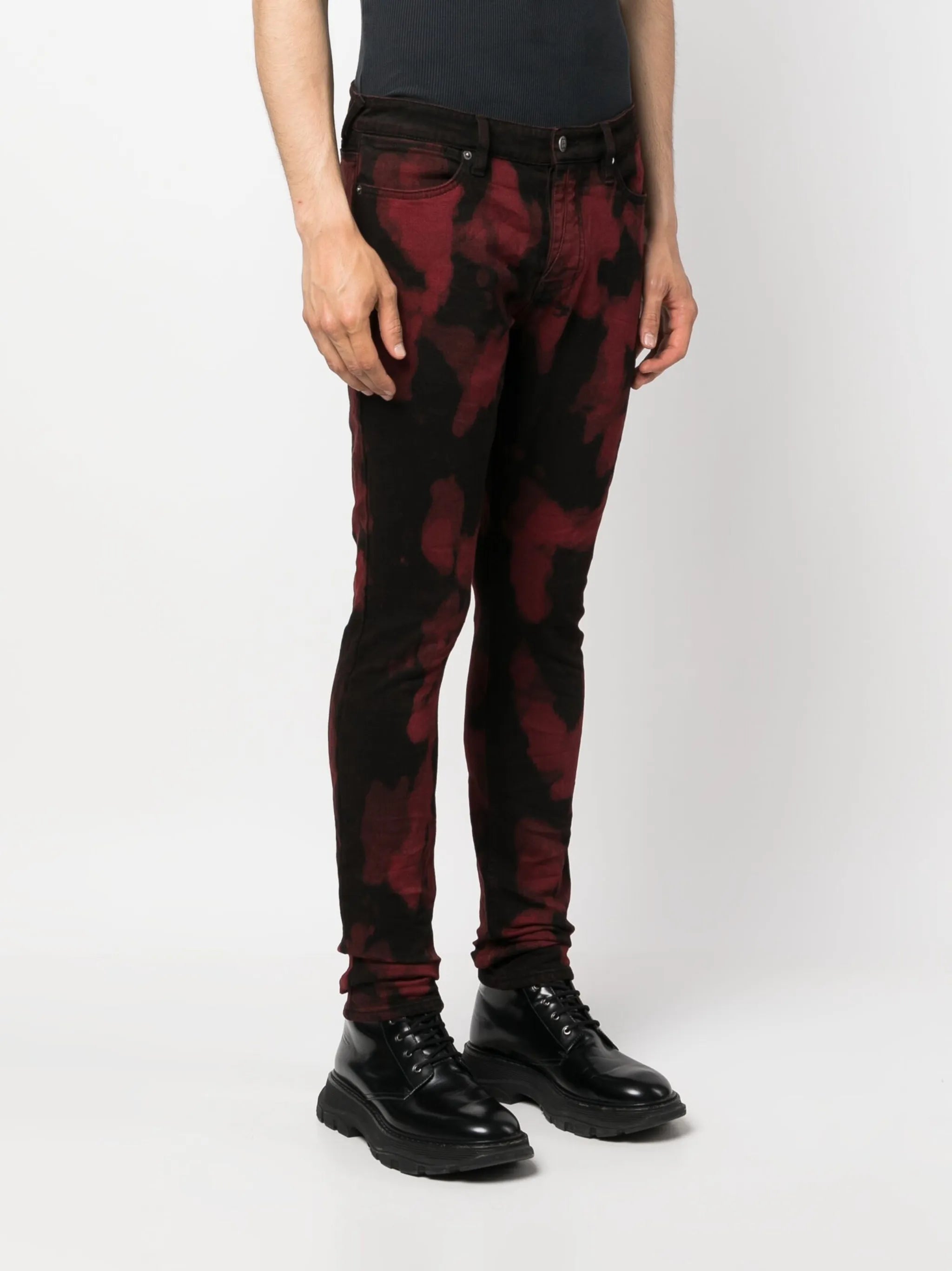 abstract-print low-rise jeans