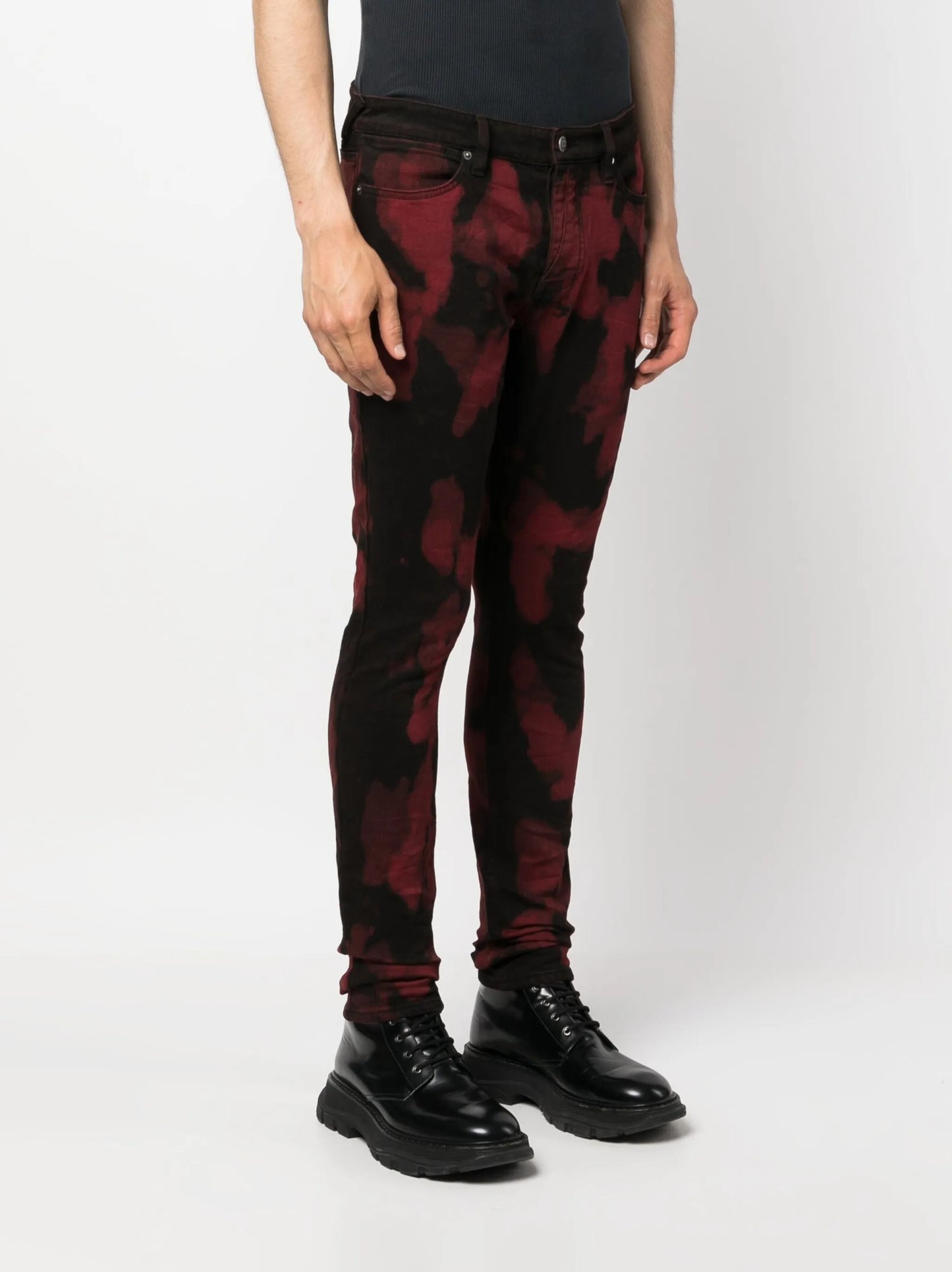 abstract-print low-rise jeans