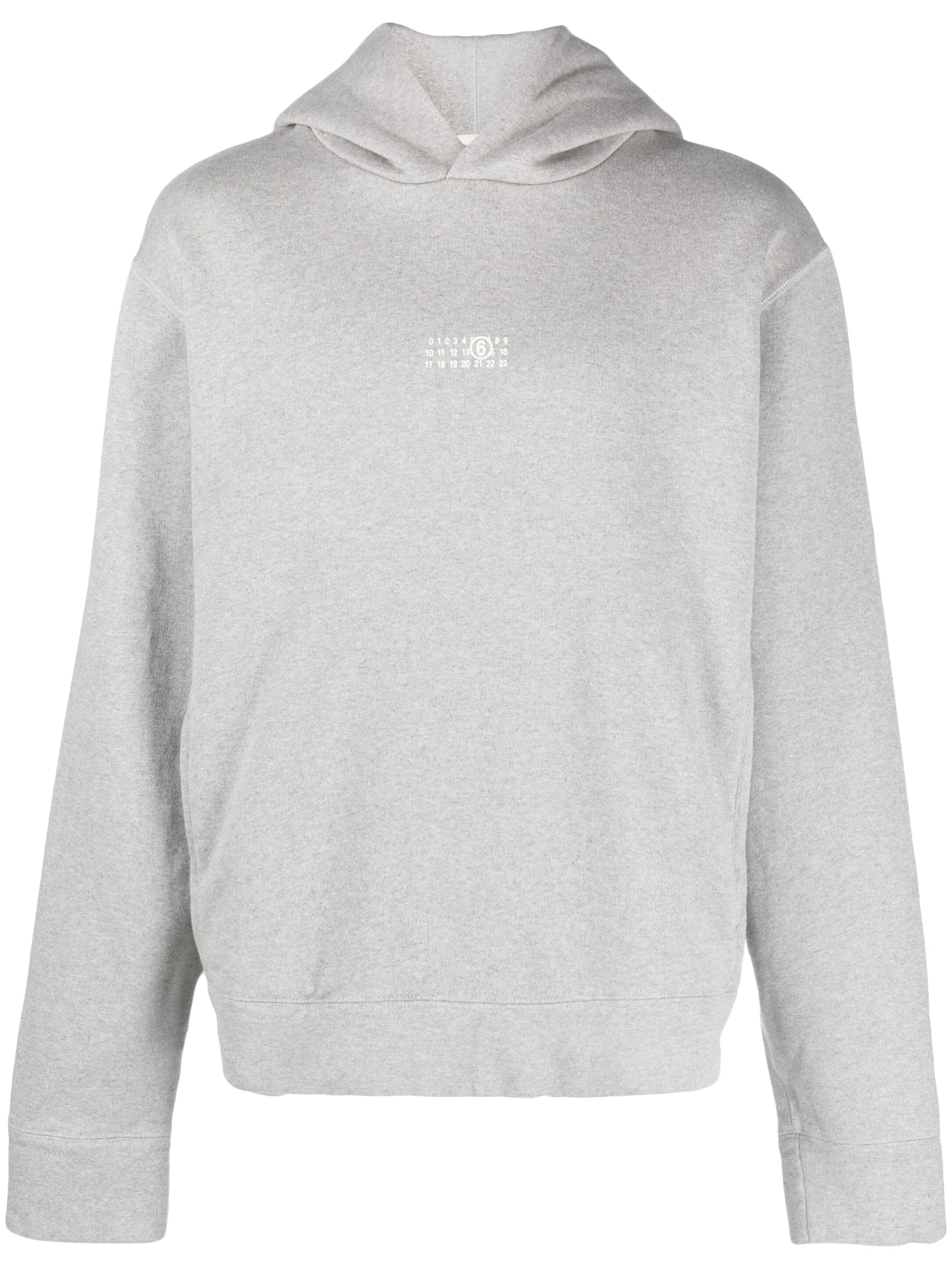 embroidered-logo melange-effect hoodie