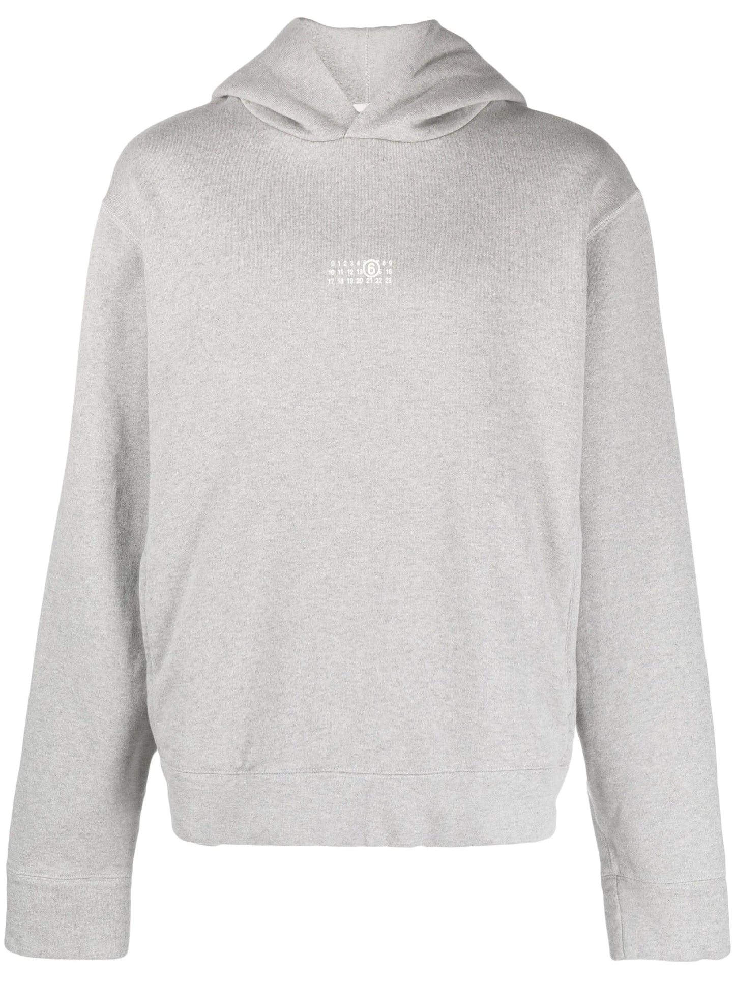 embroidered-logo melange-effect hoodie