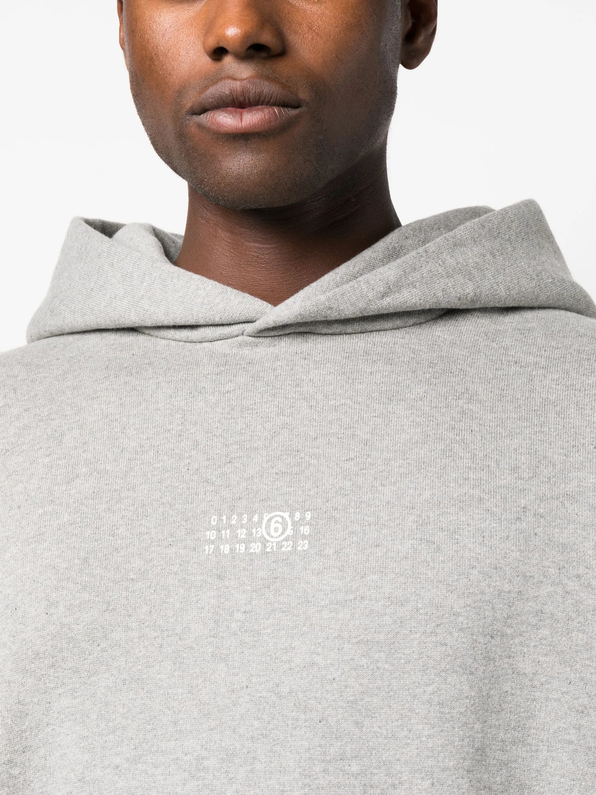 embroidered-logo melange-effect hoodie