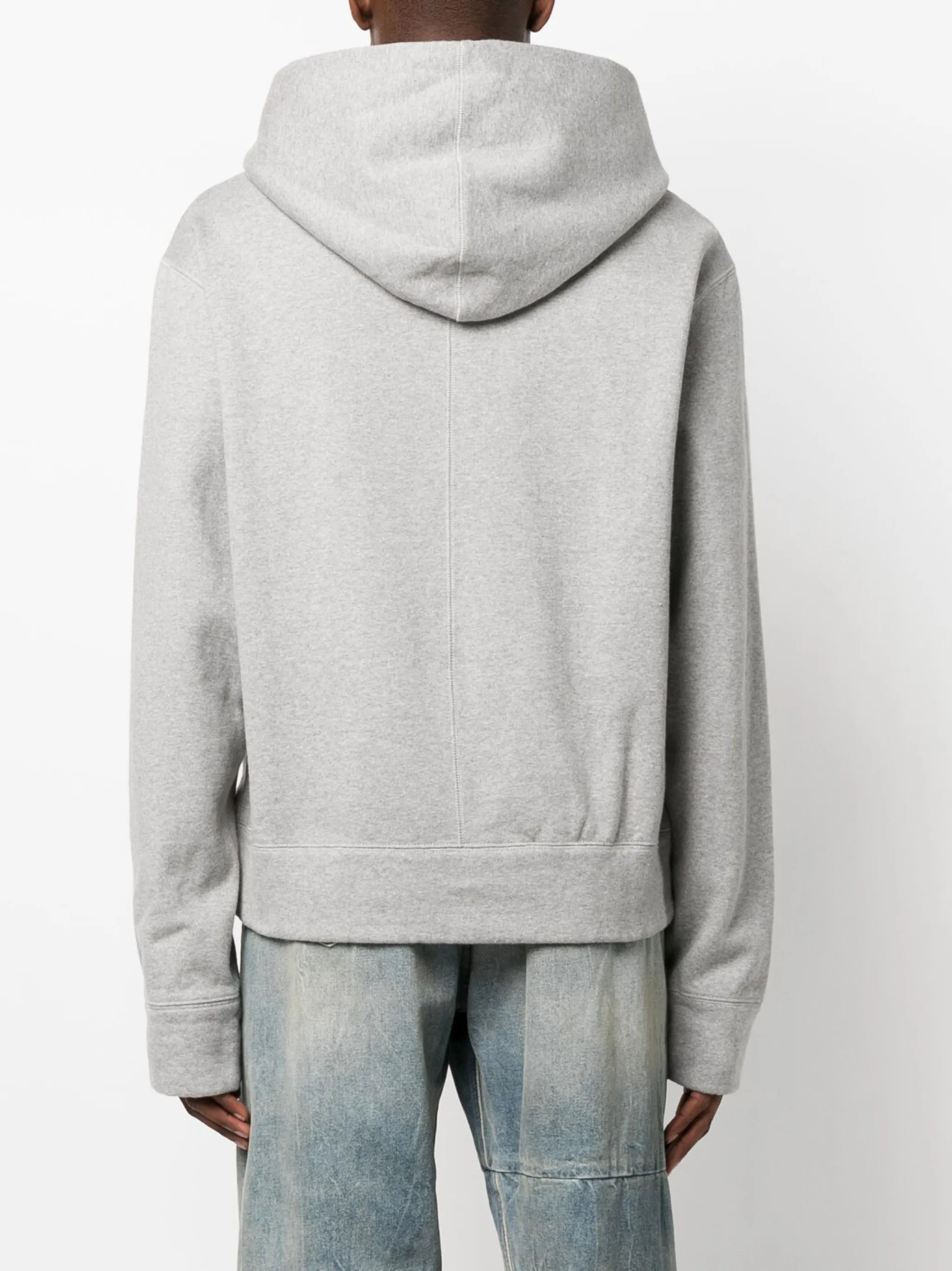 embroidered-logo melange-effect hoodie
