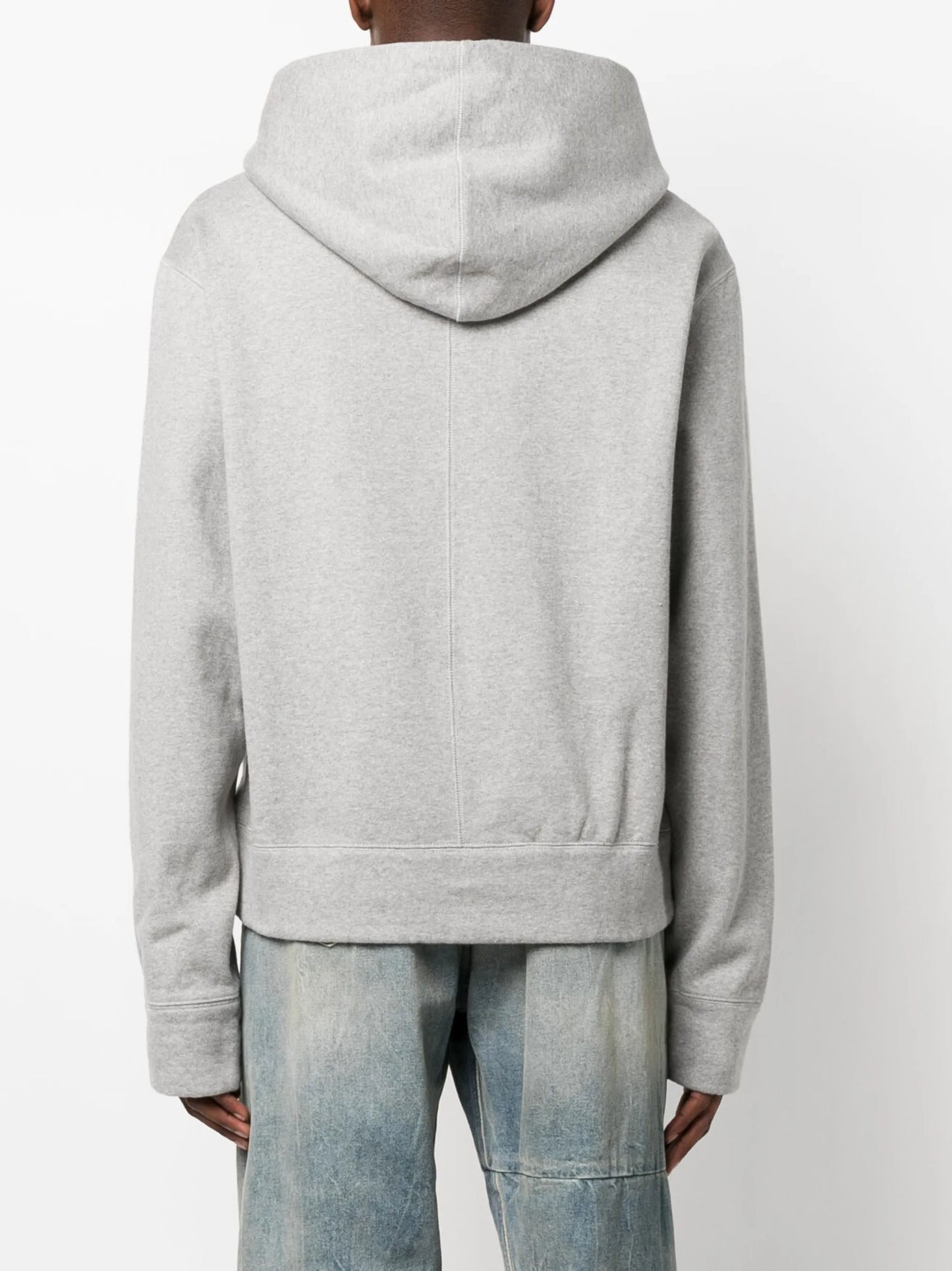 embroidered-logo melange-effect hoodie