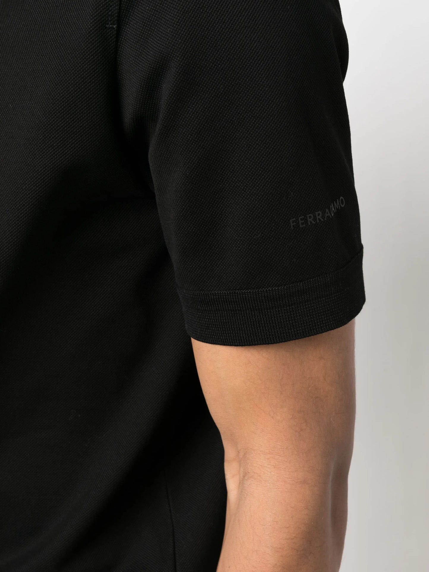 half-zip cotton polo shirt
