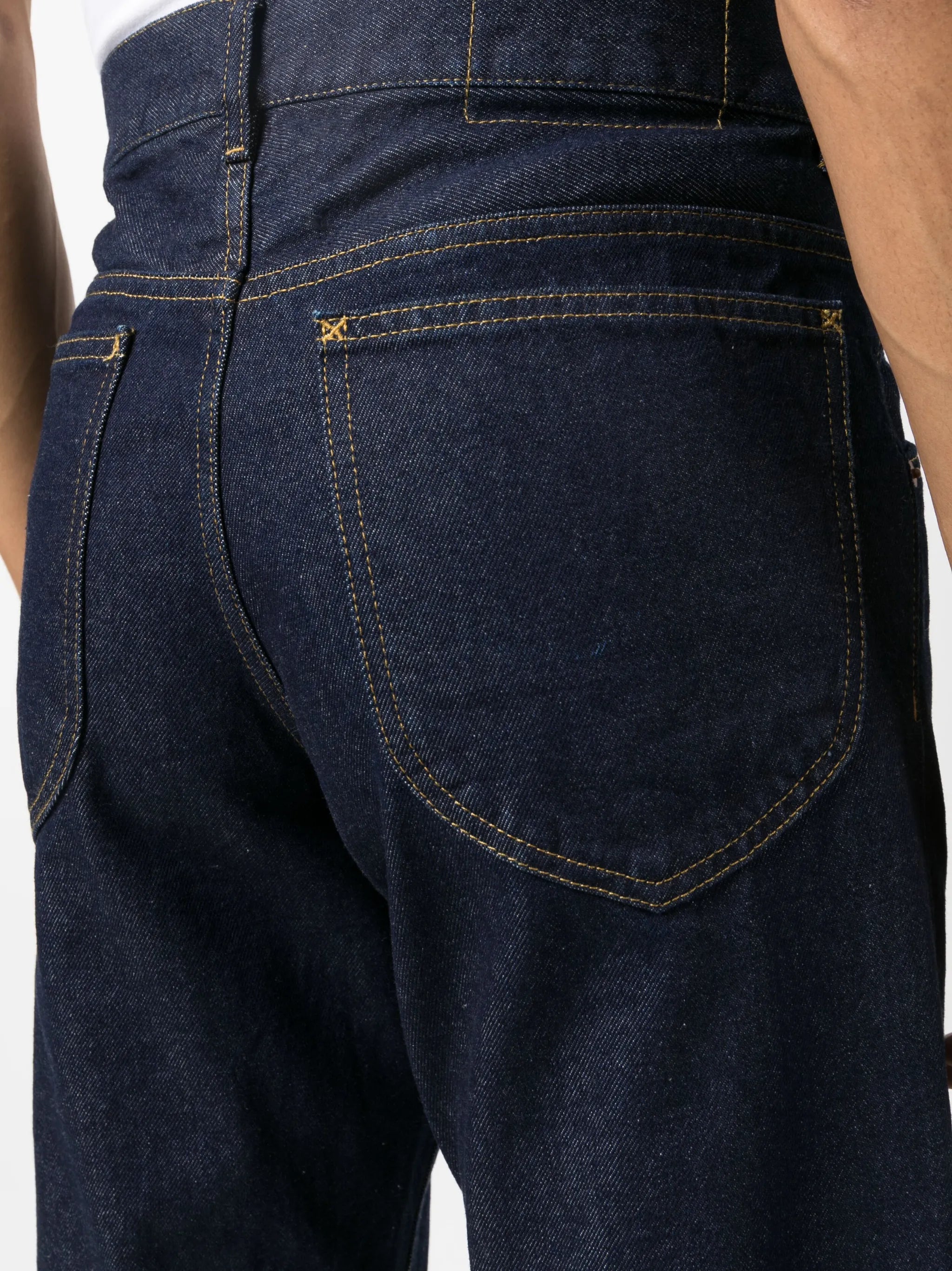 mid-rise straight-leg jeans