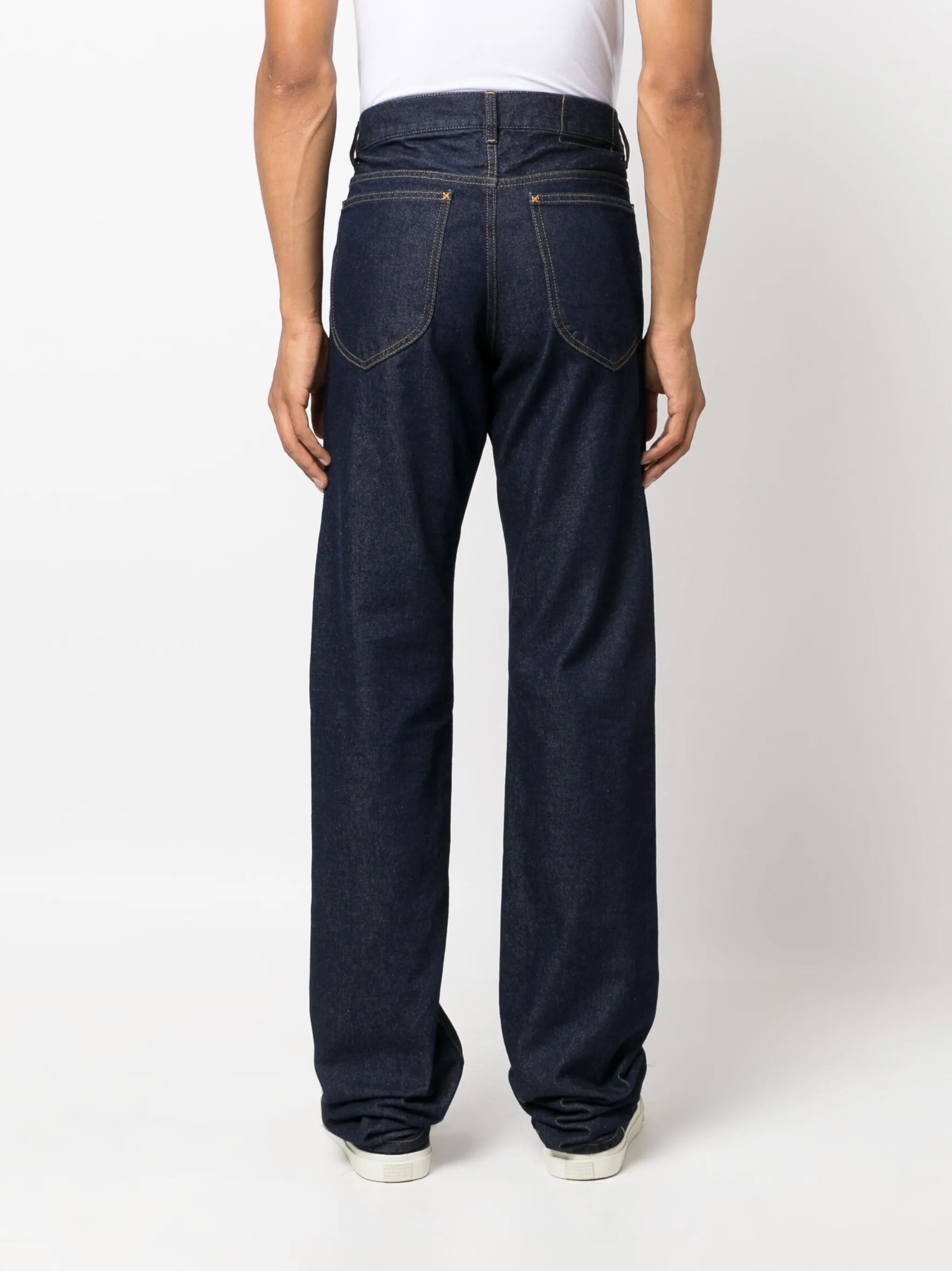 mid-rise straight-leg jeans
