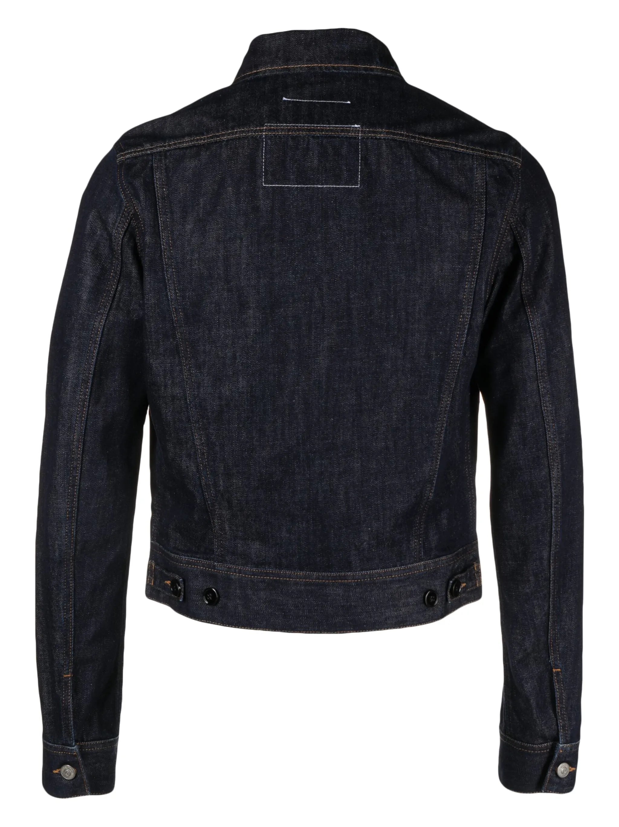 contrasting-stitch cotton denim jacket