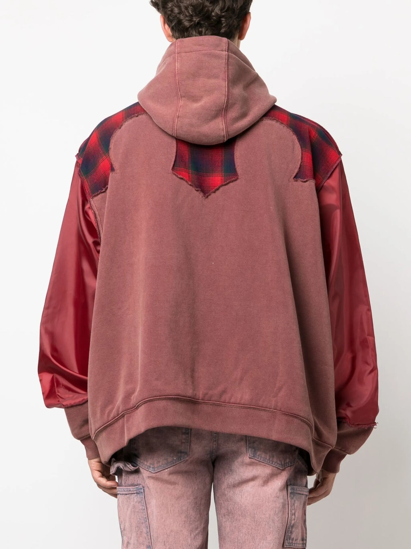 x Pendleton yoke-detail zip-up hoodie