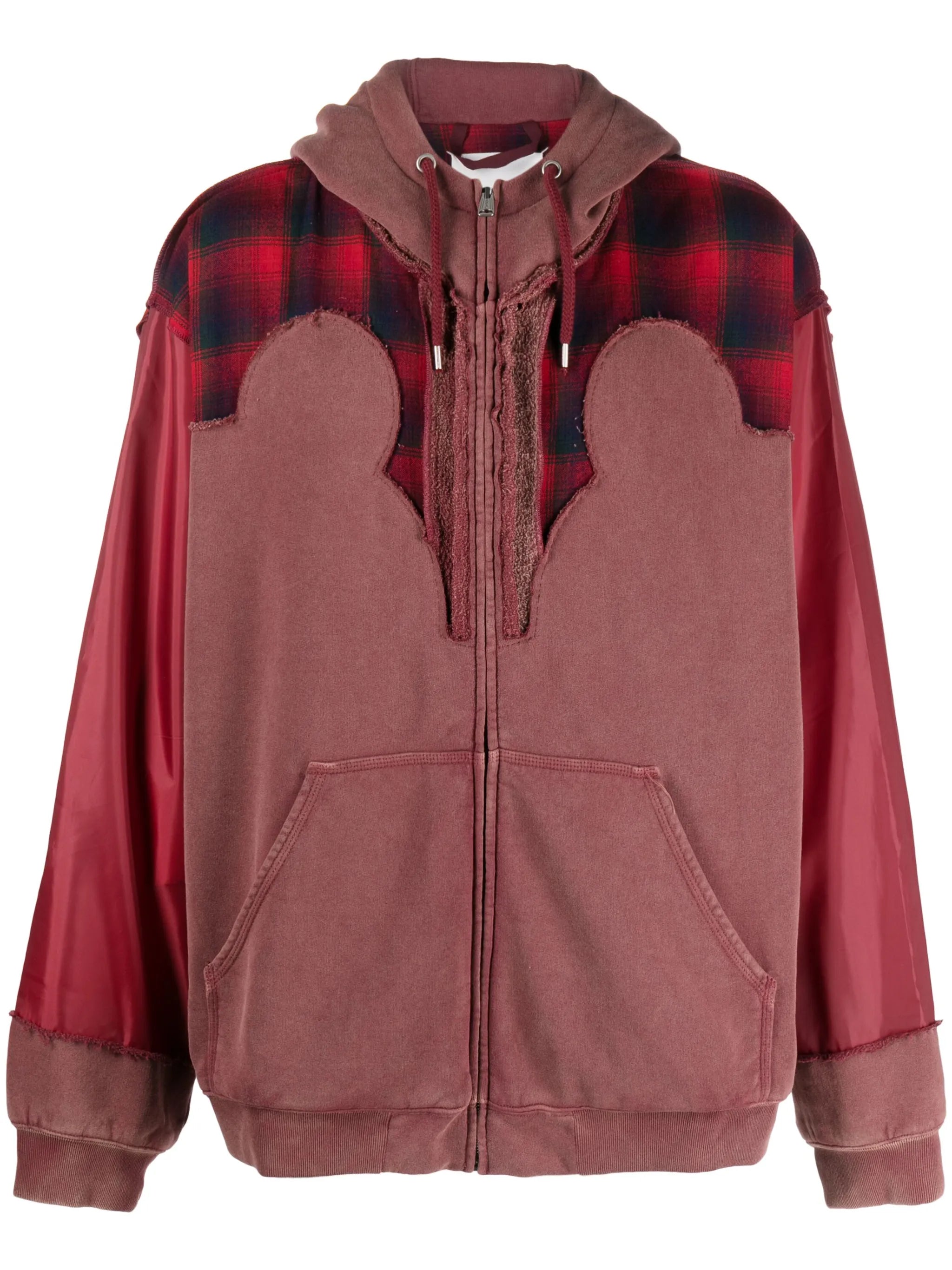 x Pendleton yoke-detail zip-up hoodie