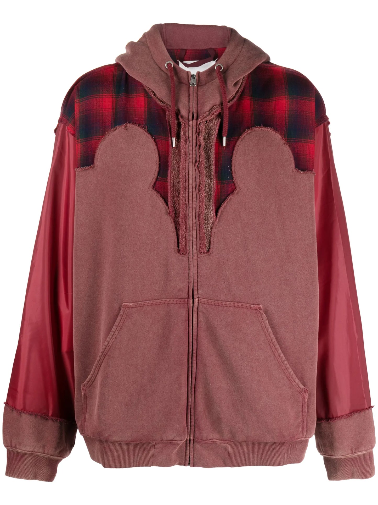 x Pendleton yoke-detail zip-up hoodie