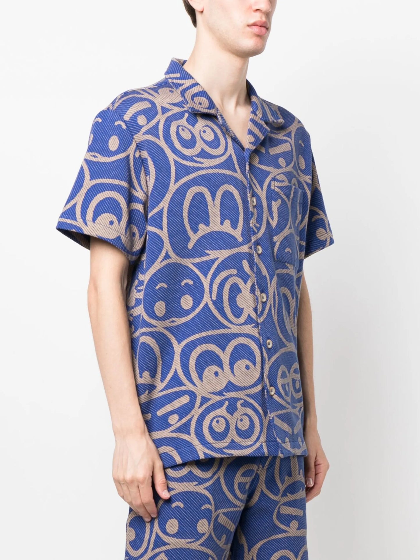 graphic-print cotton shirt
