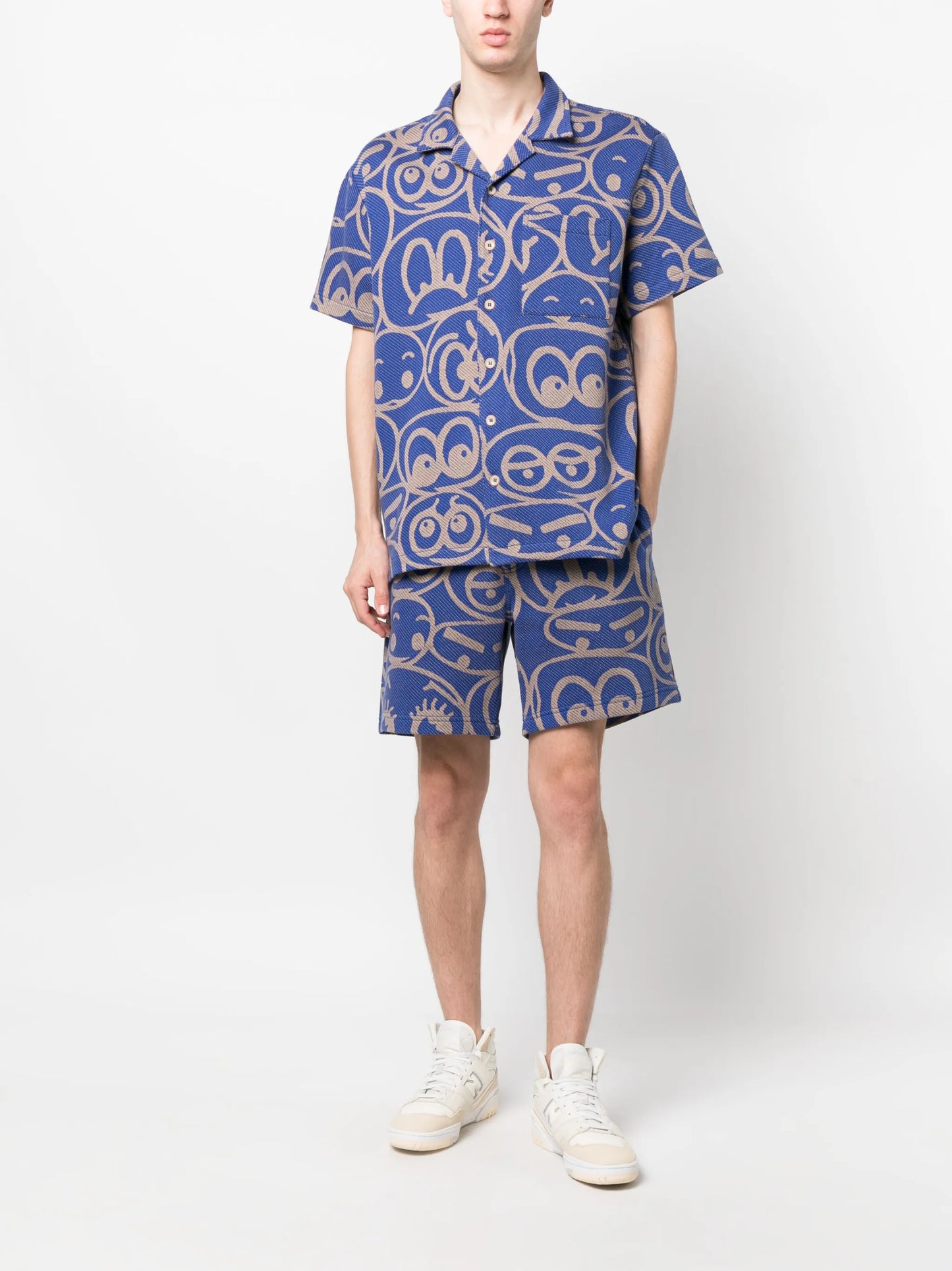 graphic-print cotton shirt