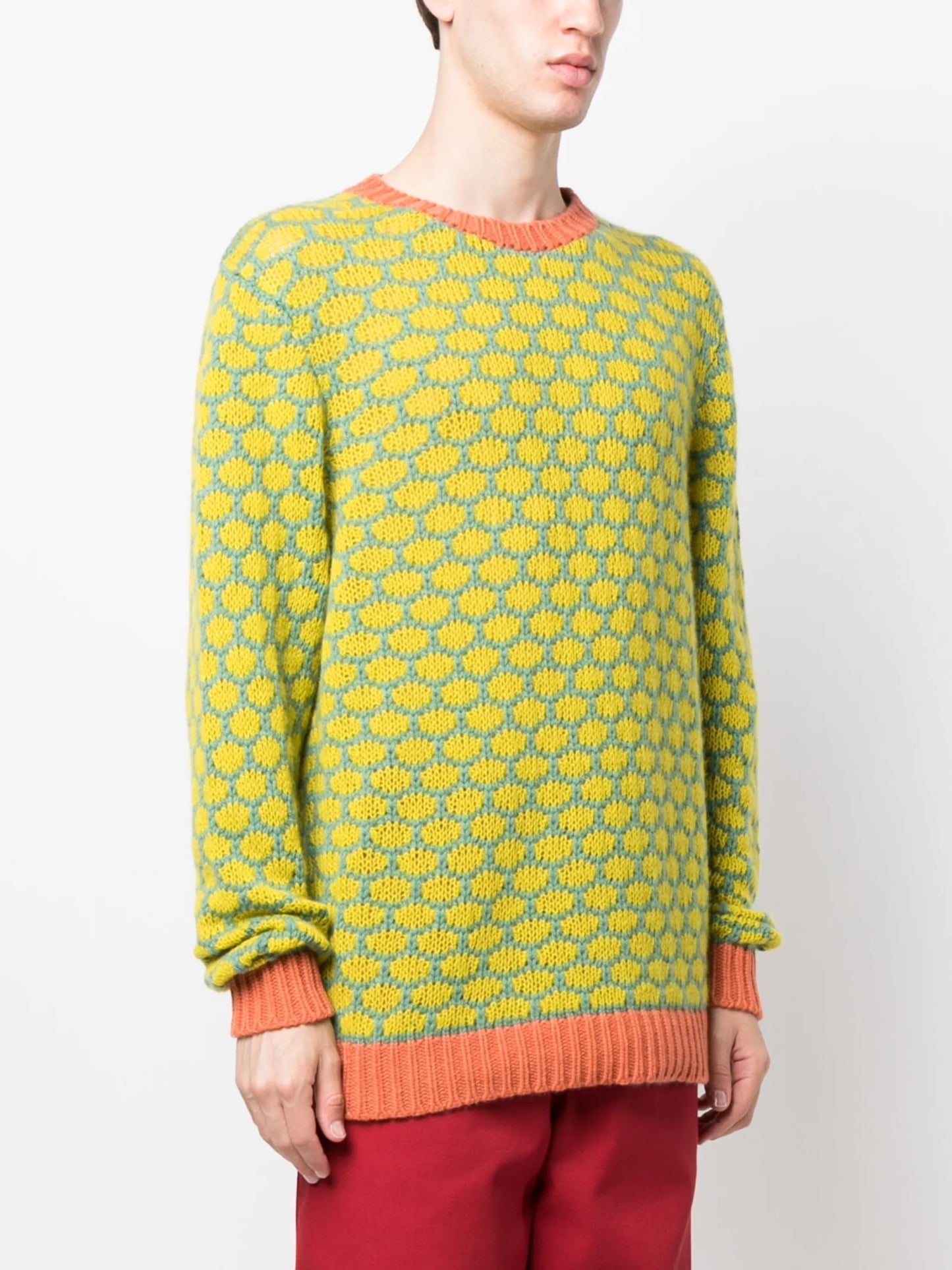 crochet-knit cashmere sweatshirt