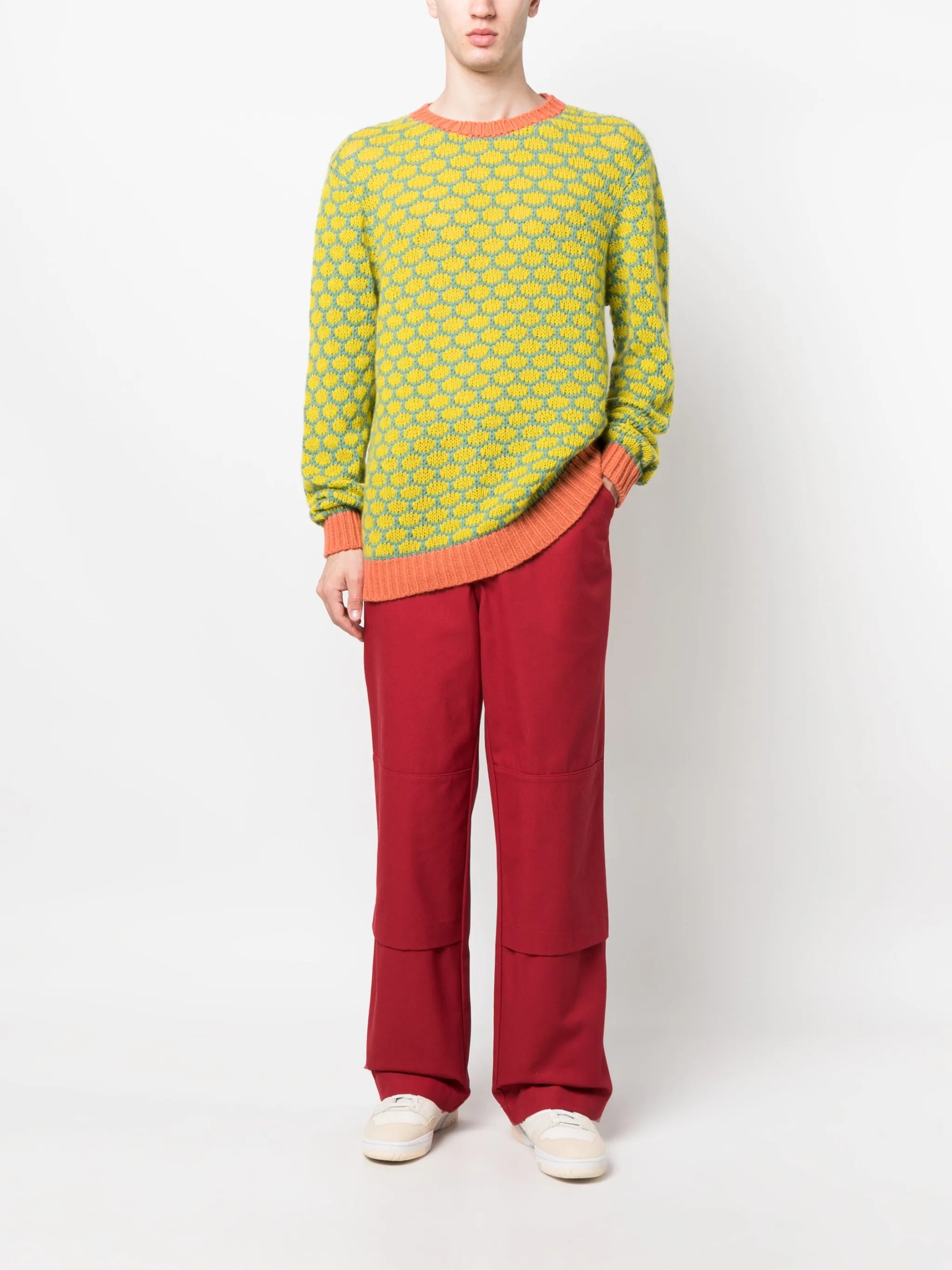 crochet-knit cashmere sweatshirt