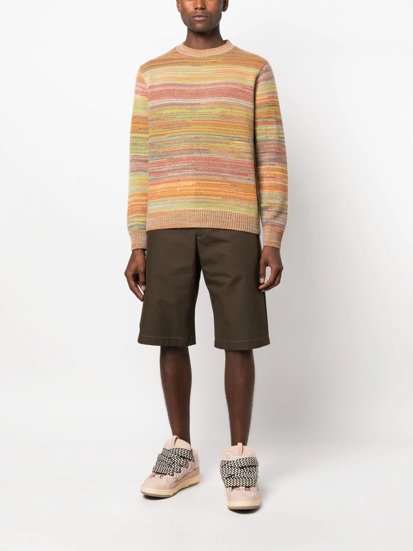 melange-effect knit jumper