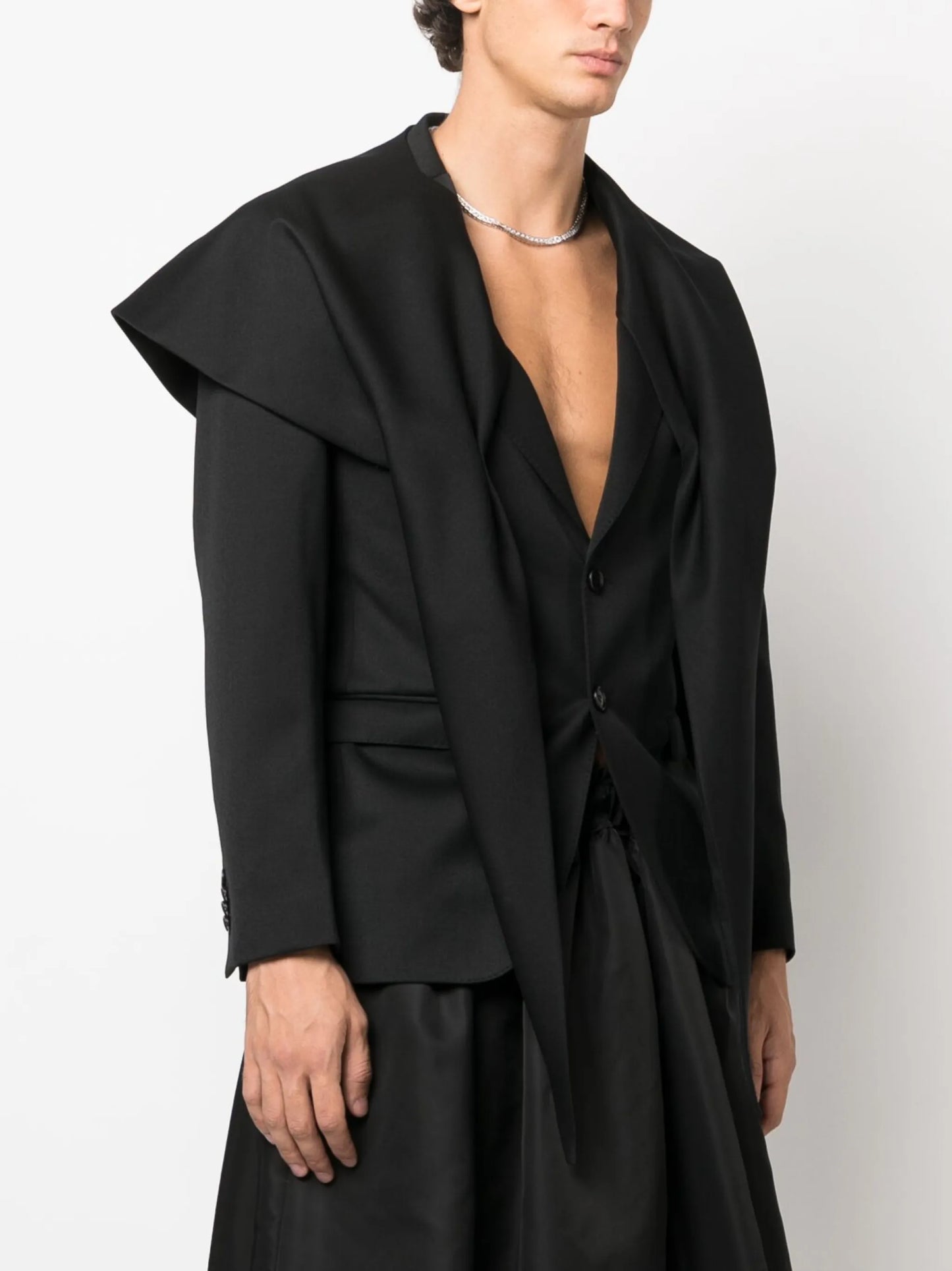 scarf-detail blazer
