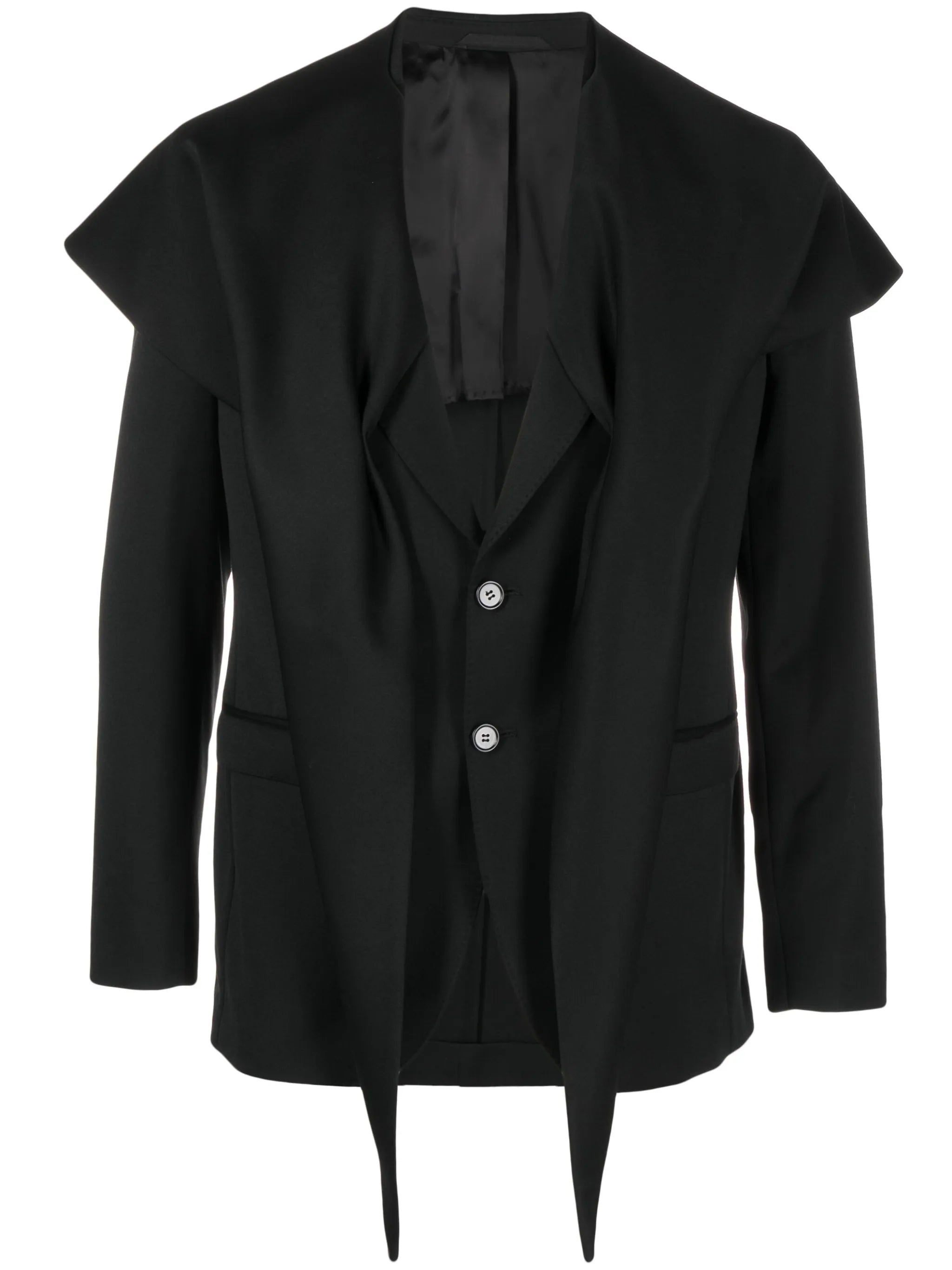 scarf-detail blazer