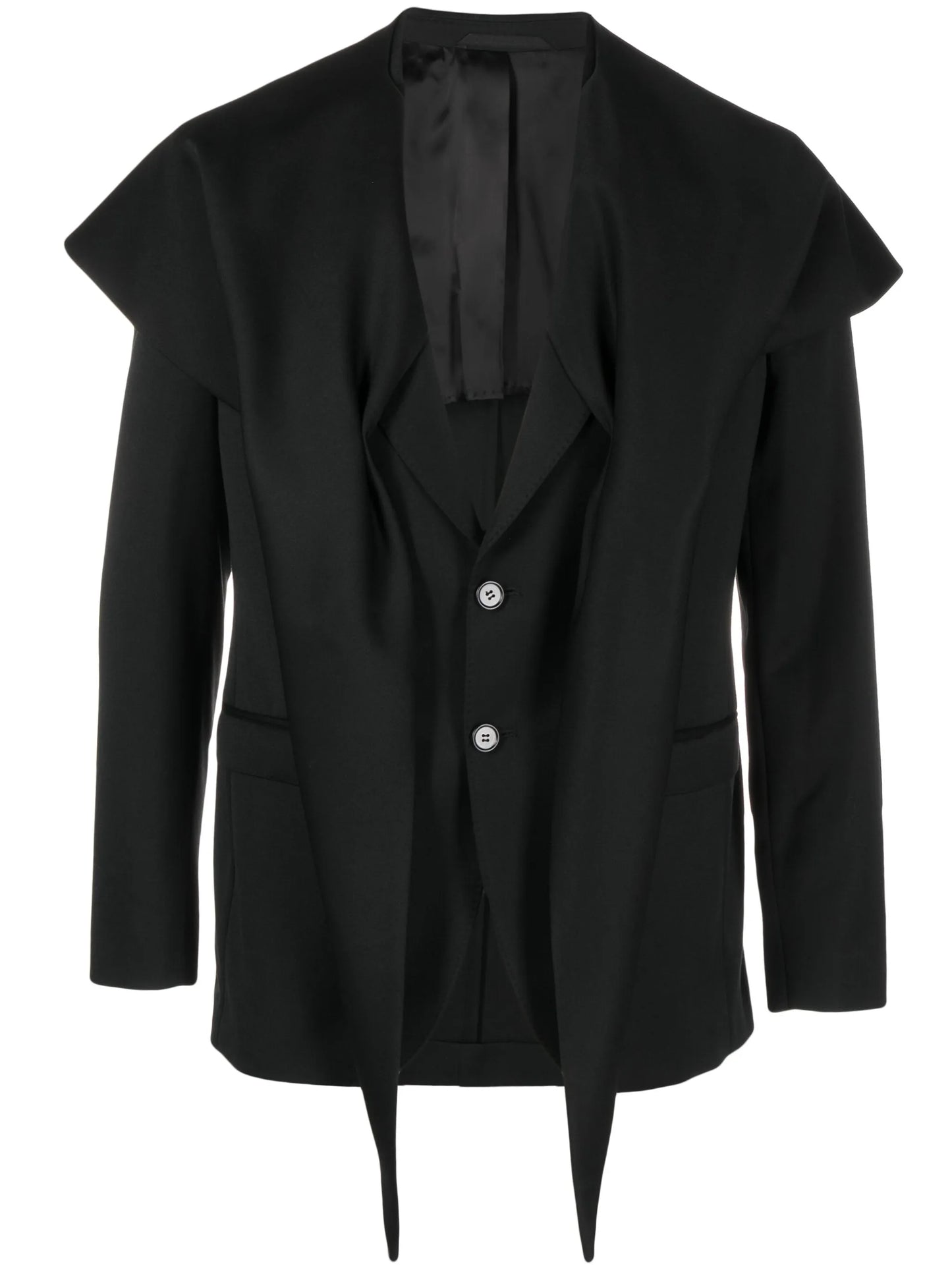 scarf-detail blazer