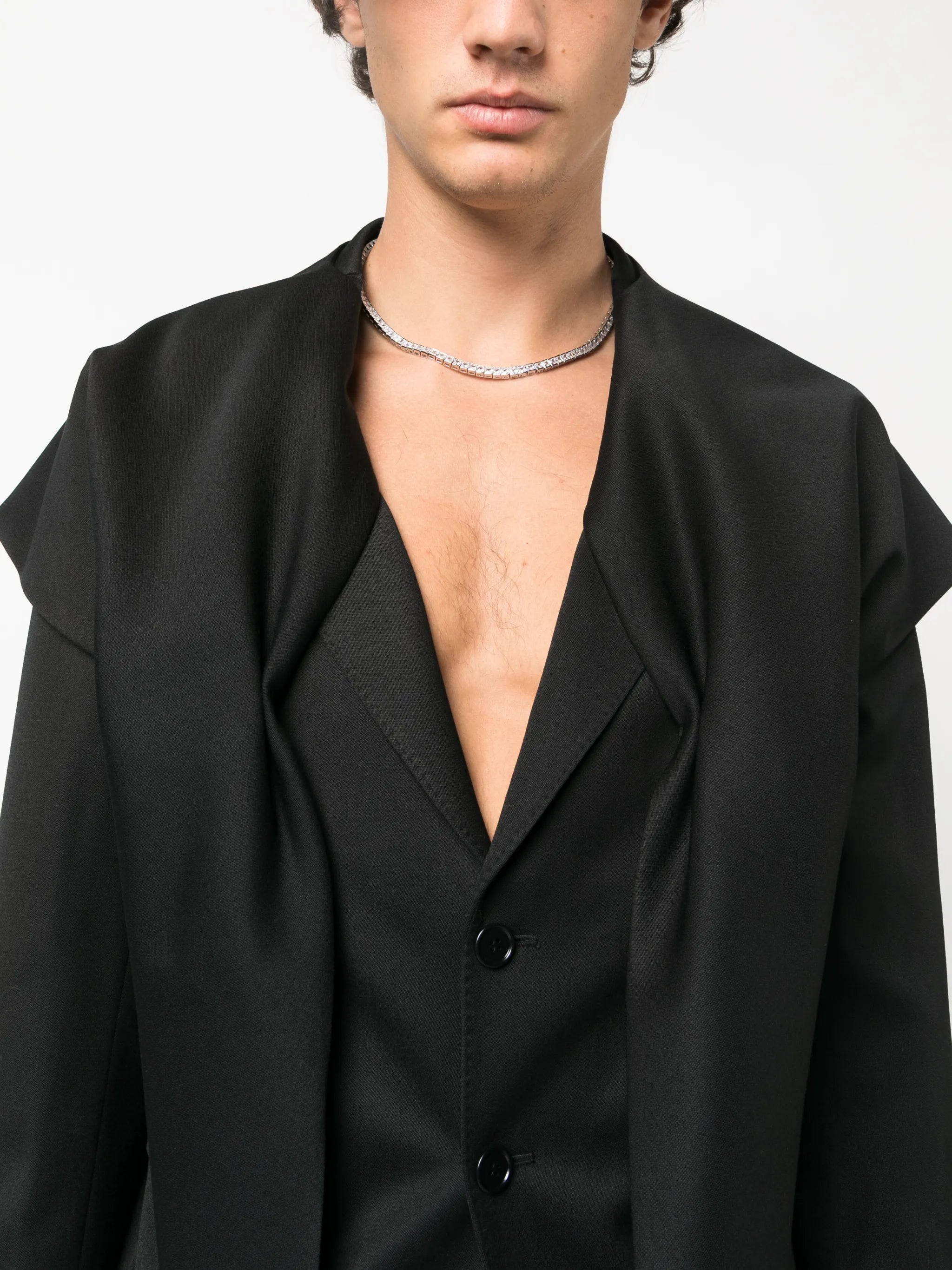 scarf-detail blazer