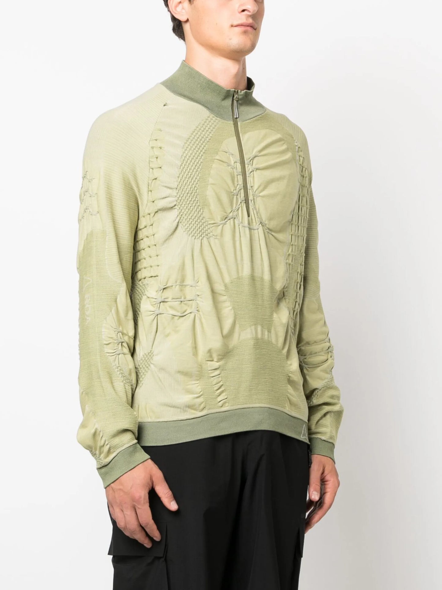half-zip 3D-knit sweatshirt