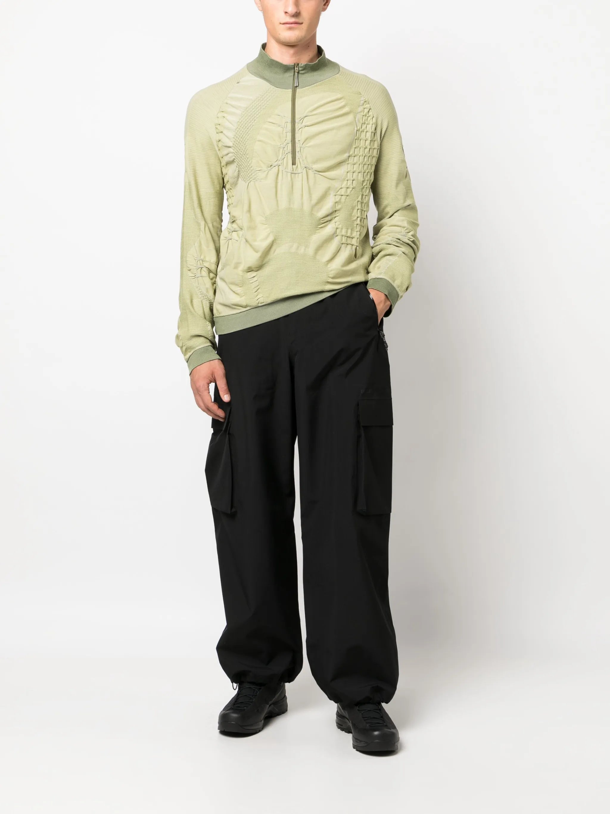 half-zip 3D-knit sweatshirt