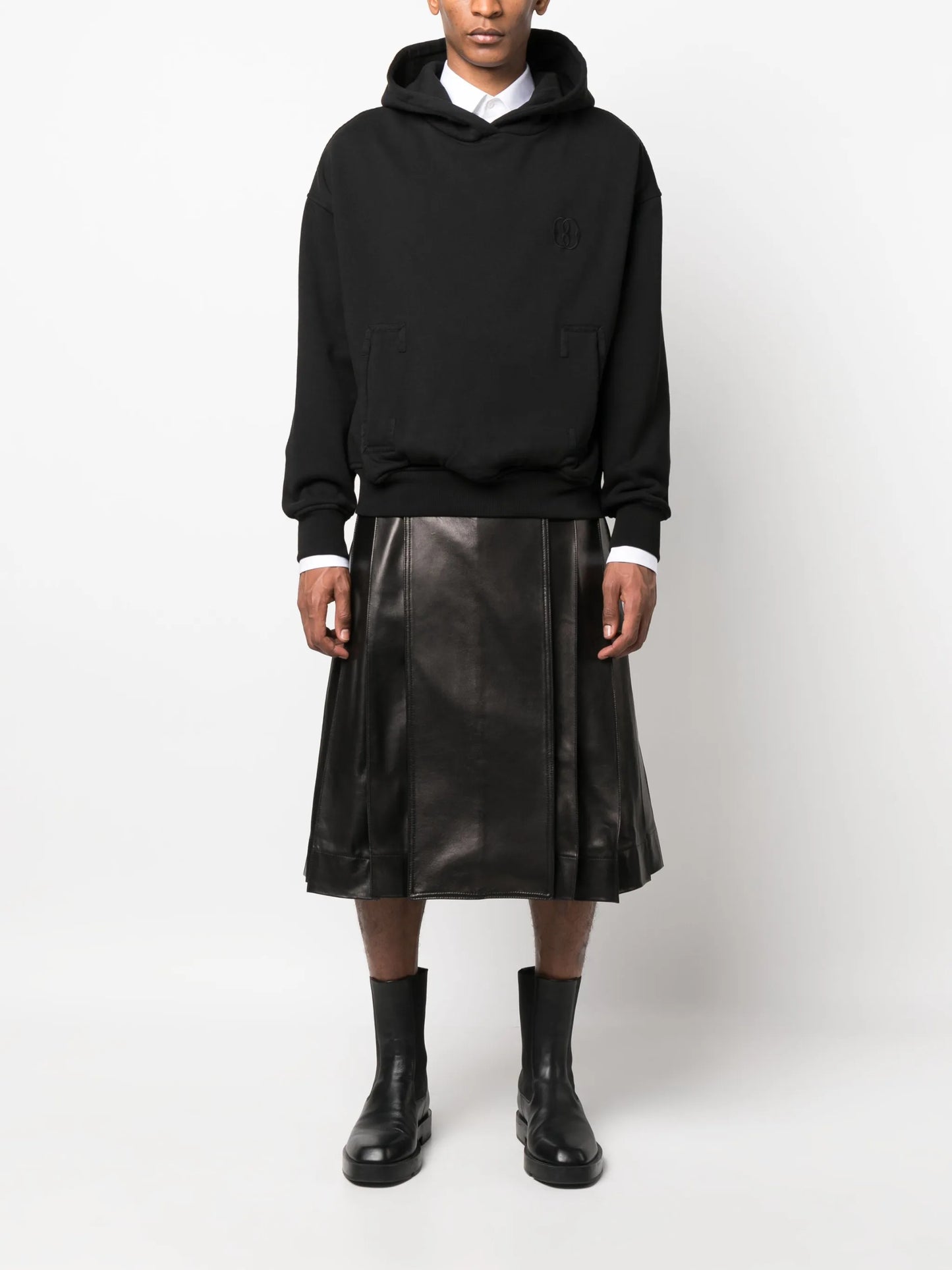 pleated leather kilt