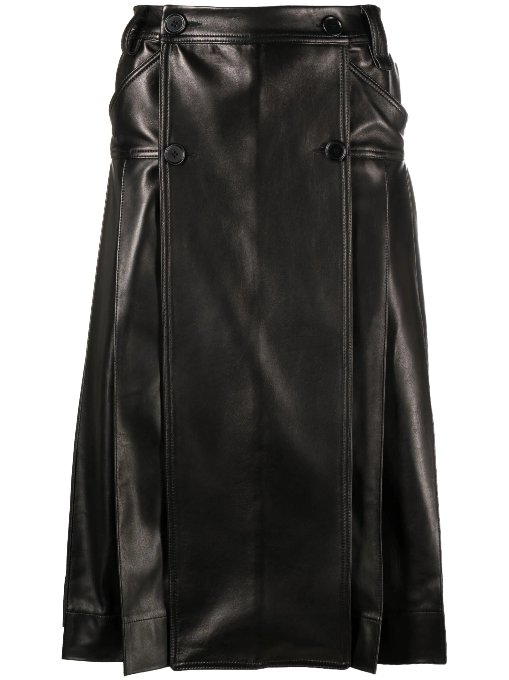 pleated leather kilt