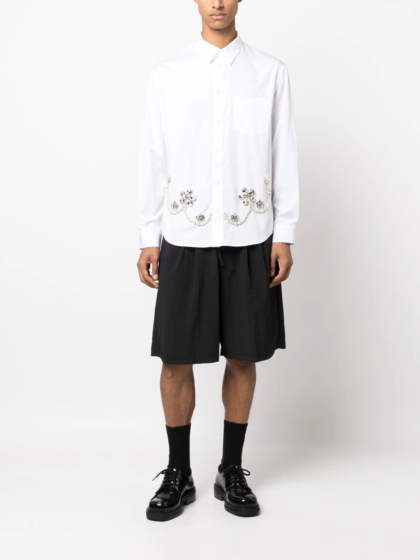 crystal-embellished cotton shirt