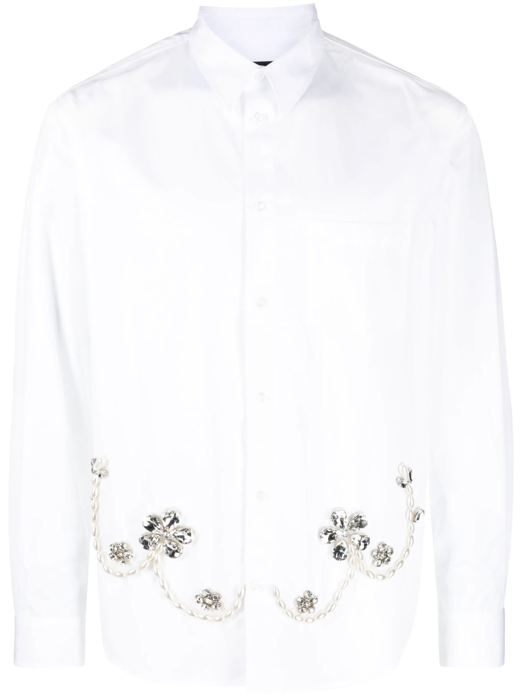 crystal-embellished cotton shirt