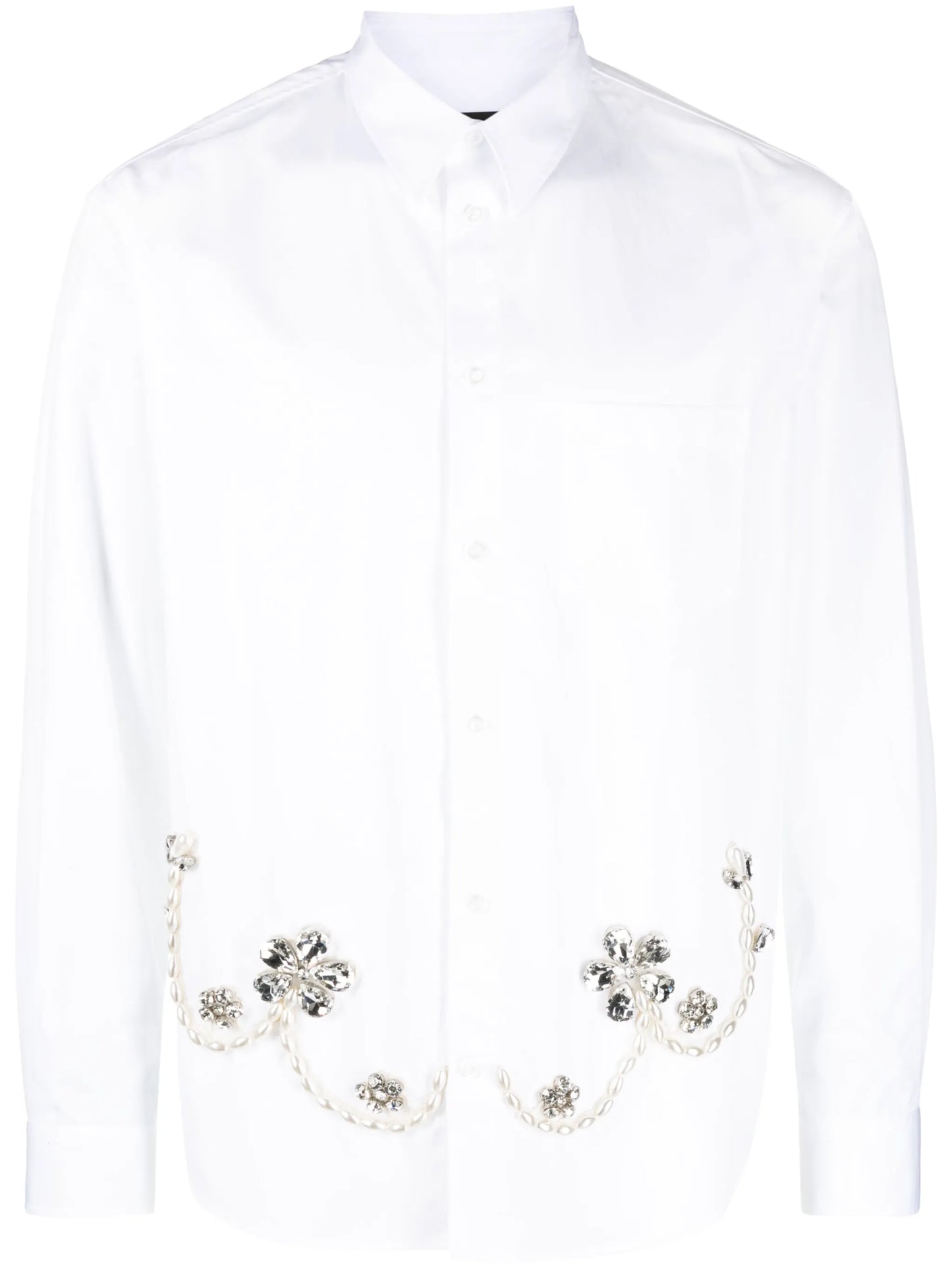 crystal-embellished cotton shirt