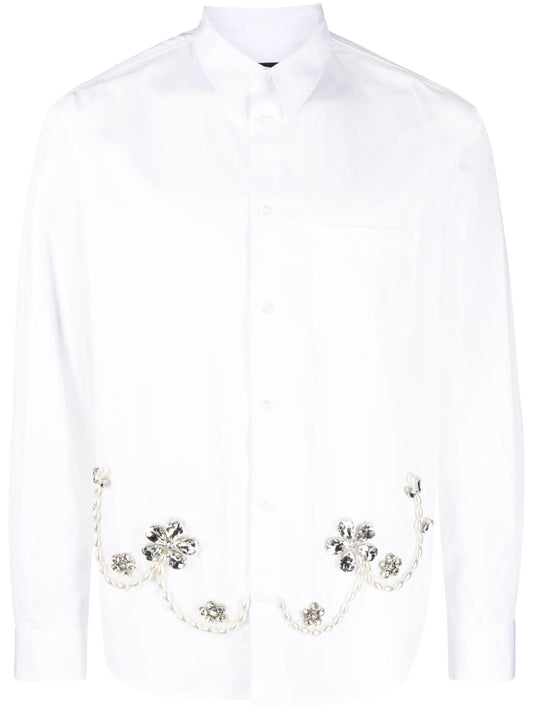 crystal-embellished cotton shirt