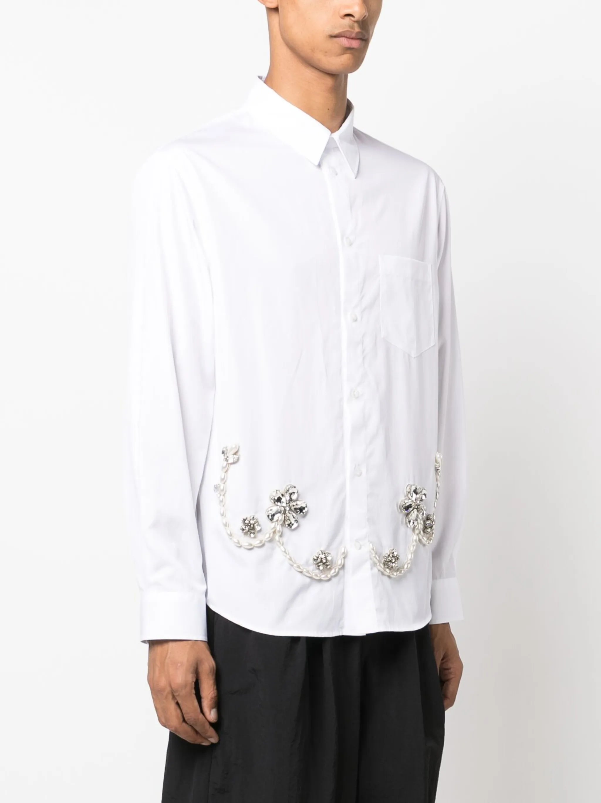 crystal-embellished cotton shirt