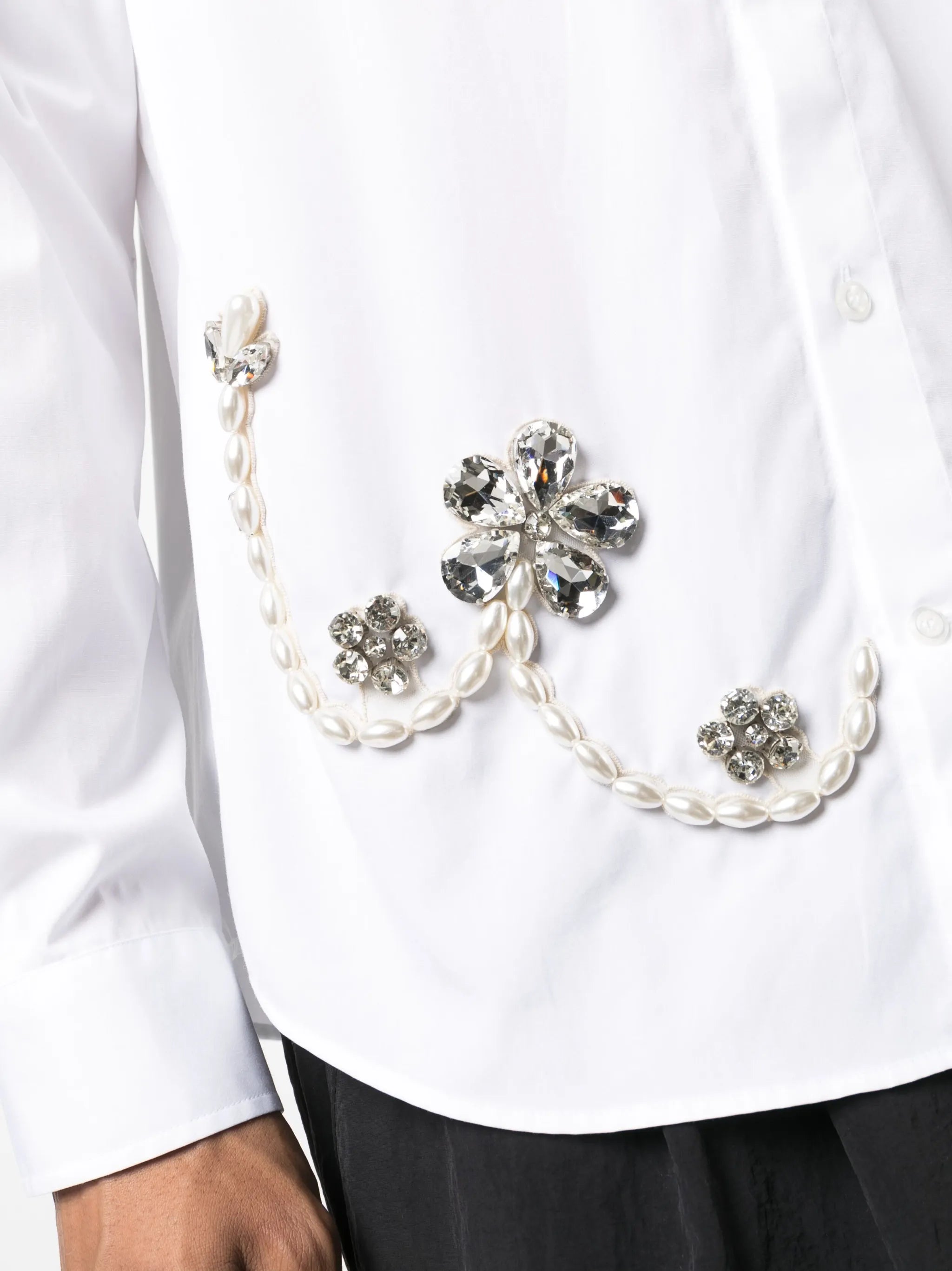 crystal-embellished cotton shirt