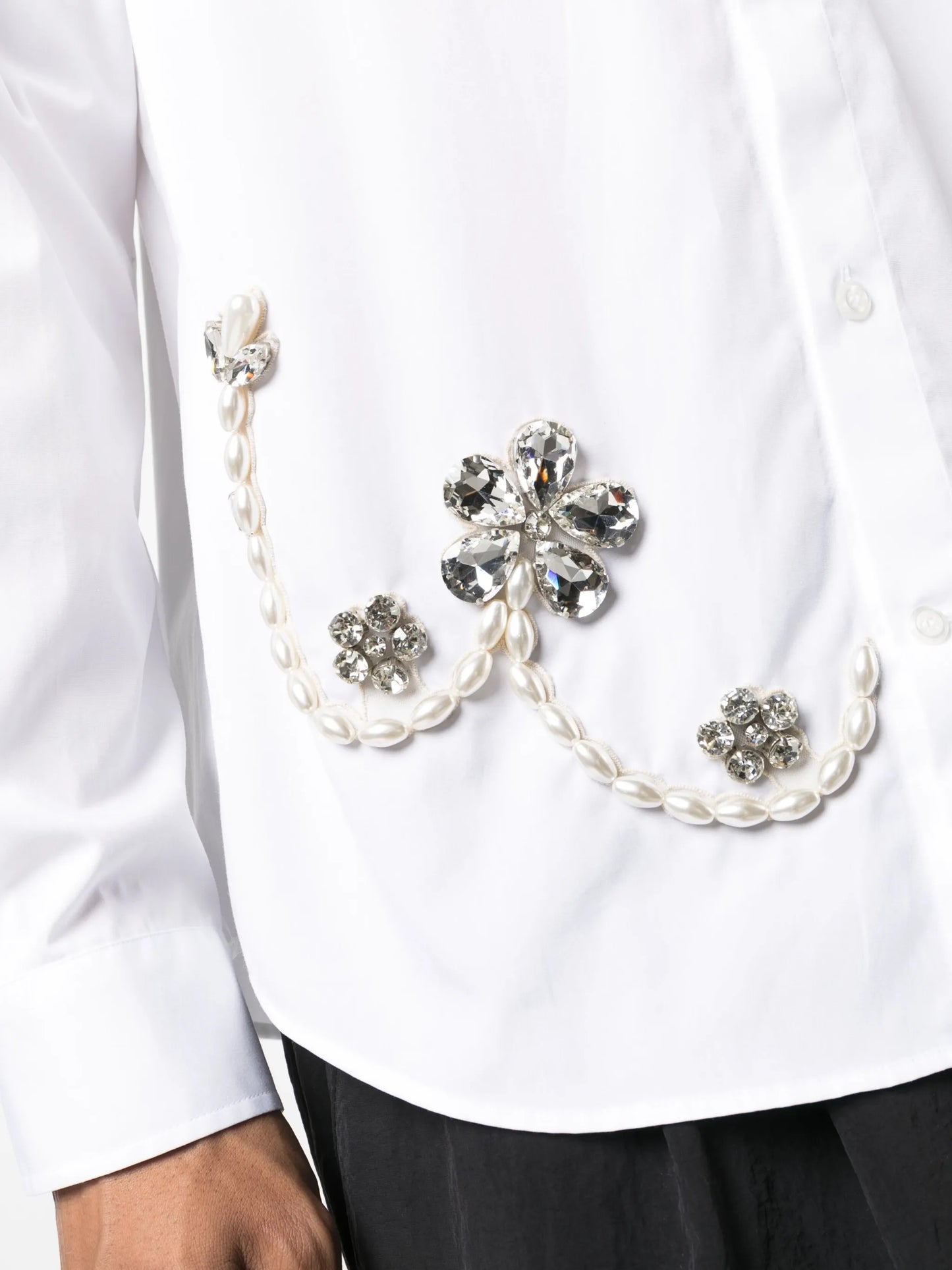 crystal-embellished cotton shirt