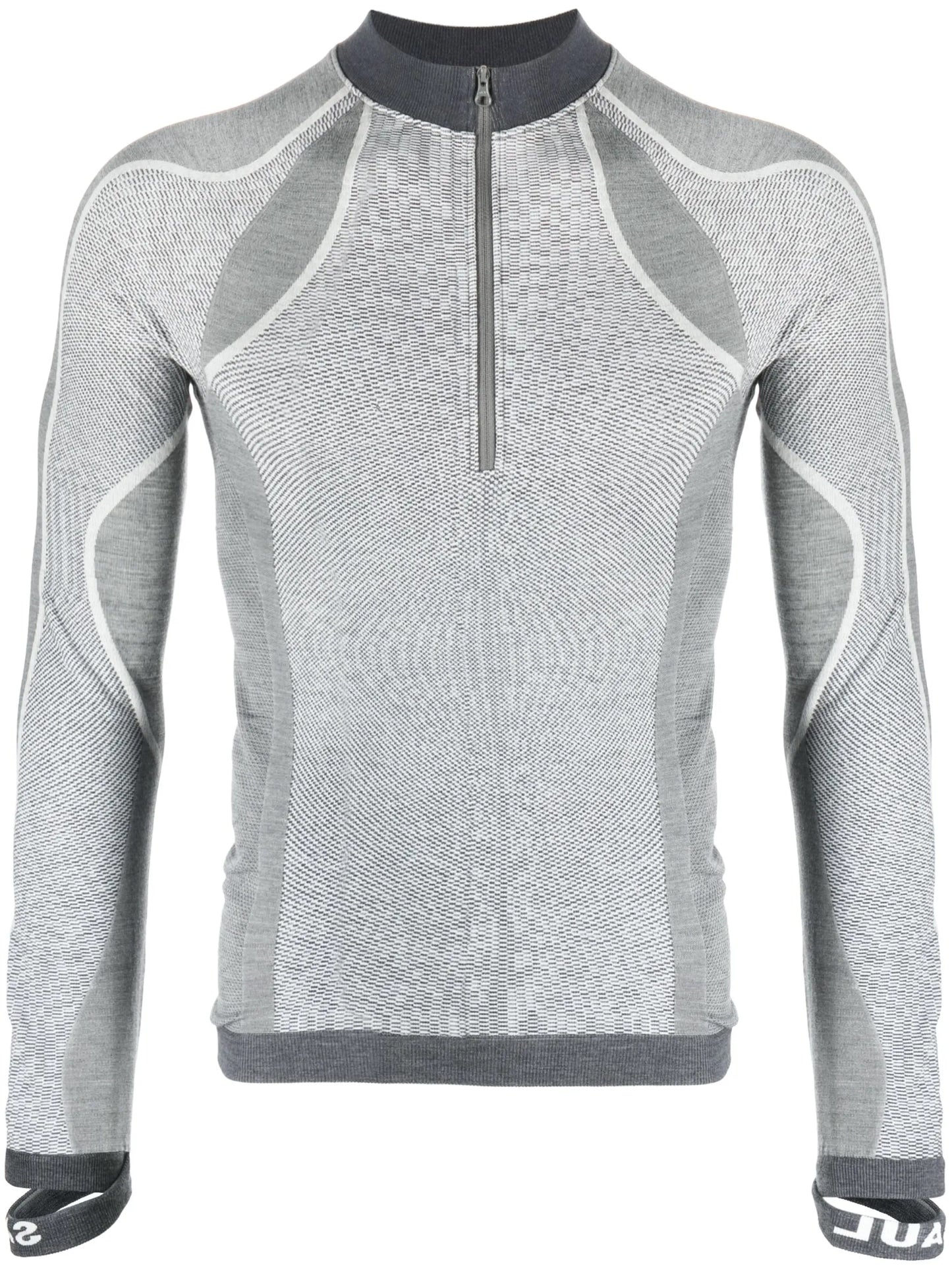 intarsia-knit wool-blend compression top
