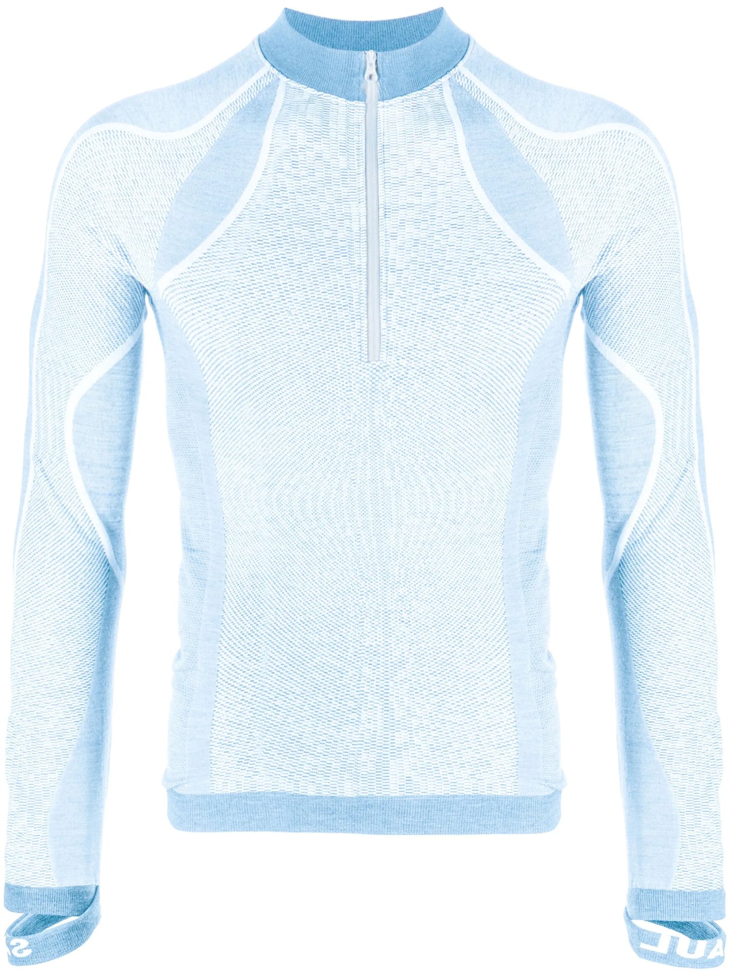 intarsia-knit wool-blend compression top